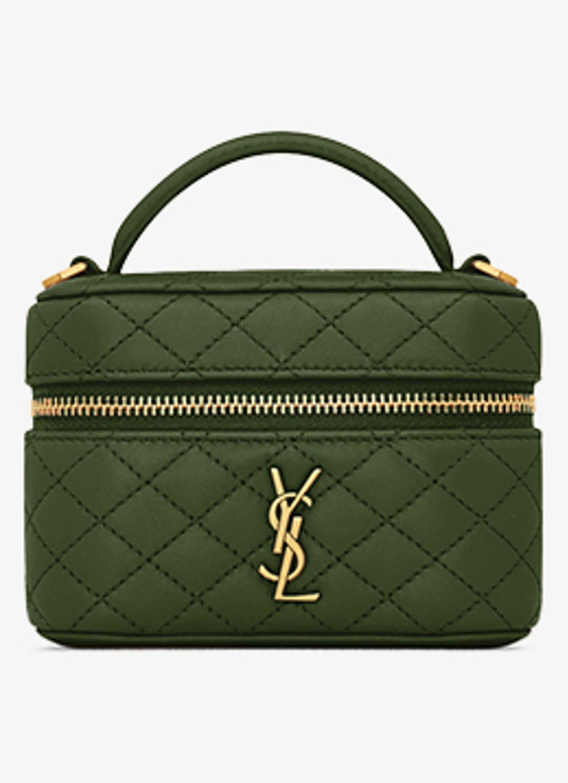 Saint Laurent Gaby Vanity Micro handtas van lamsleer - detail 5 groen
