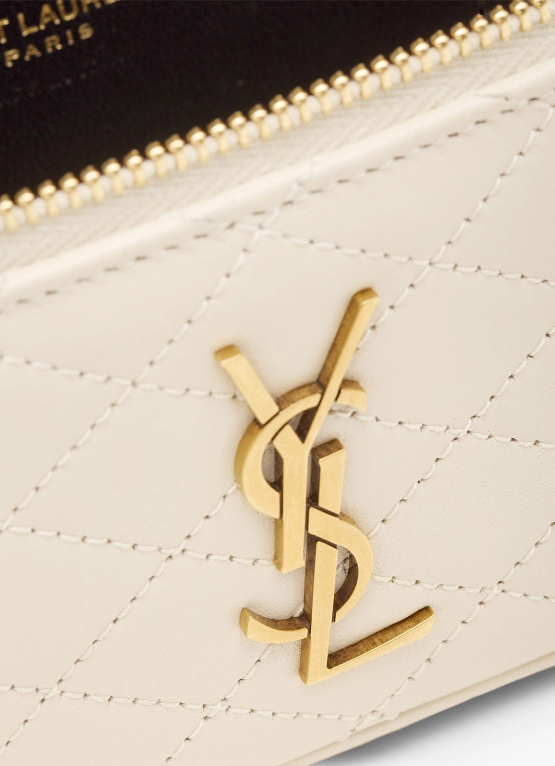 Saint Laurent Gaby Vanity Mini handtas van lamsleer - achterkant 2 gebroken wit