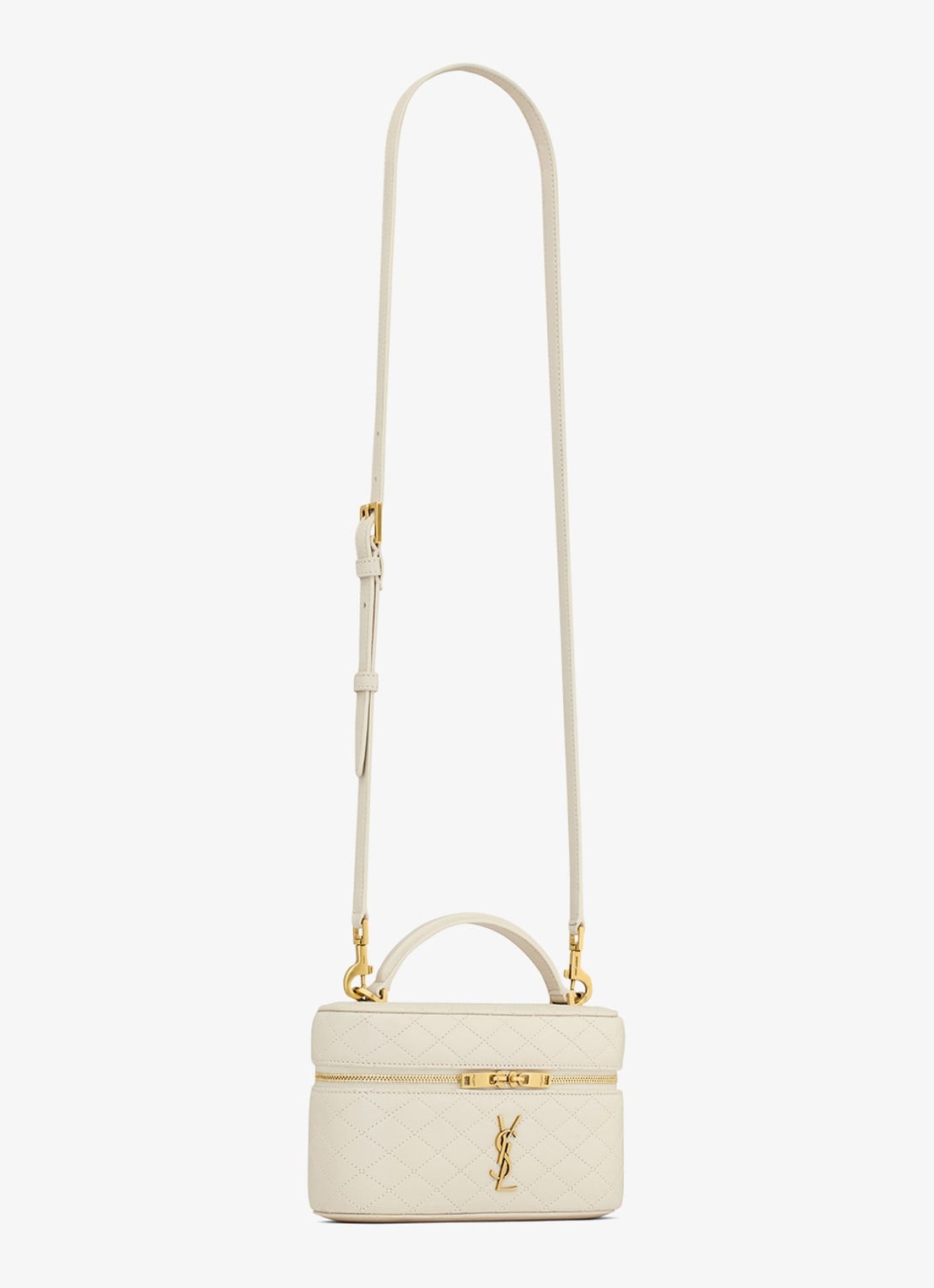 Saint Laurent Gaby Vanity Mini handtas van lamsleer - detail 7 gebroken wit