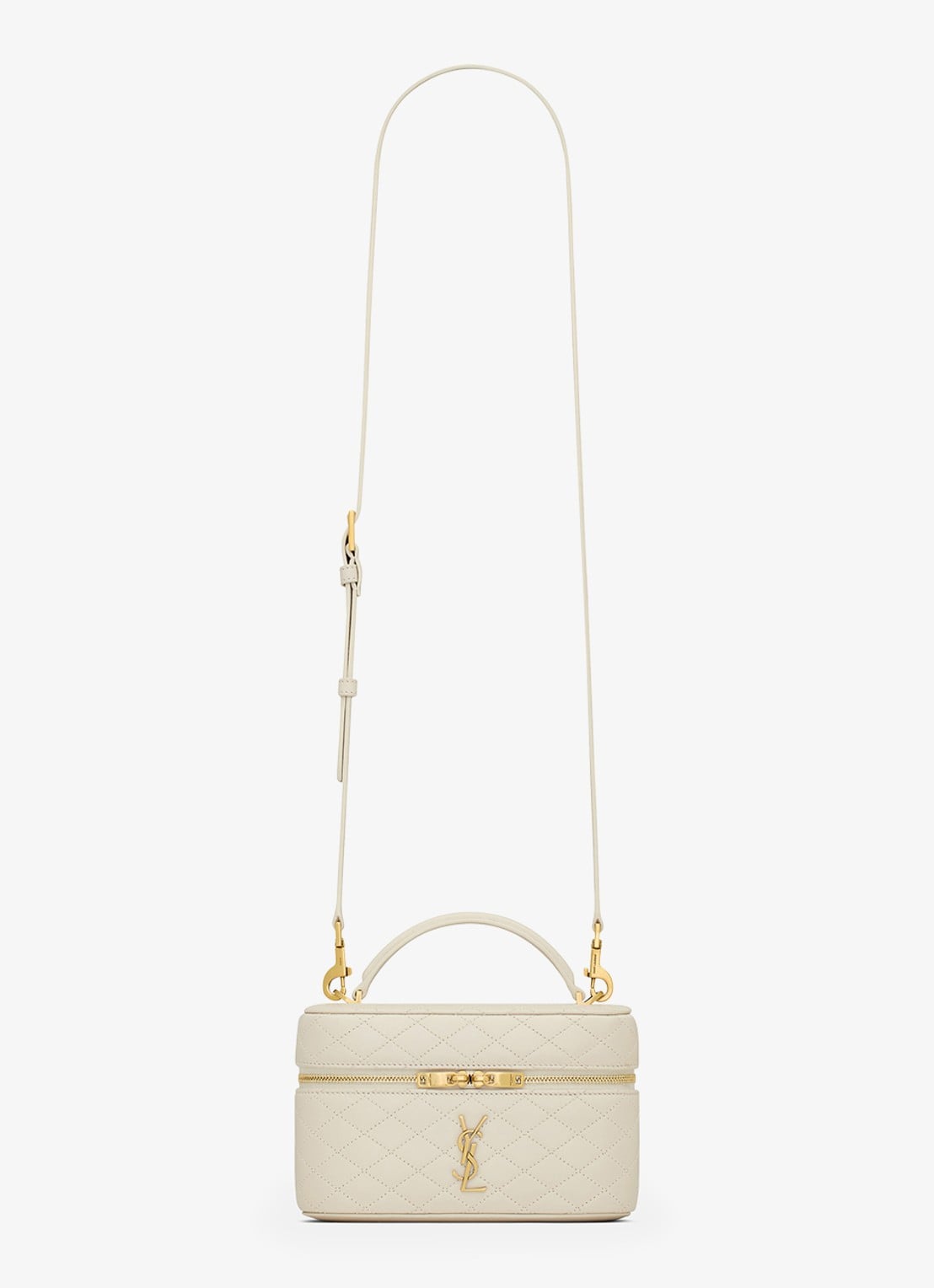 Saint Laurent Gaby Vanity Mini handtas van lamsleer - voorkant gebroken wit