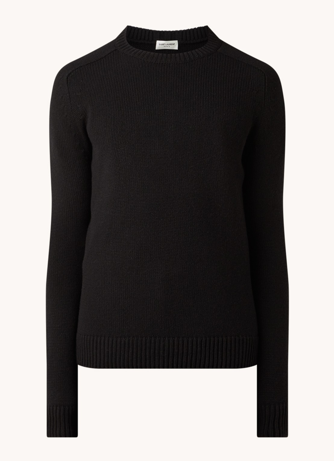 Saint Laurent Grofgebreide pullover van kasjmier - voorkant zwart