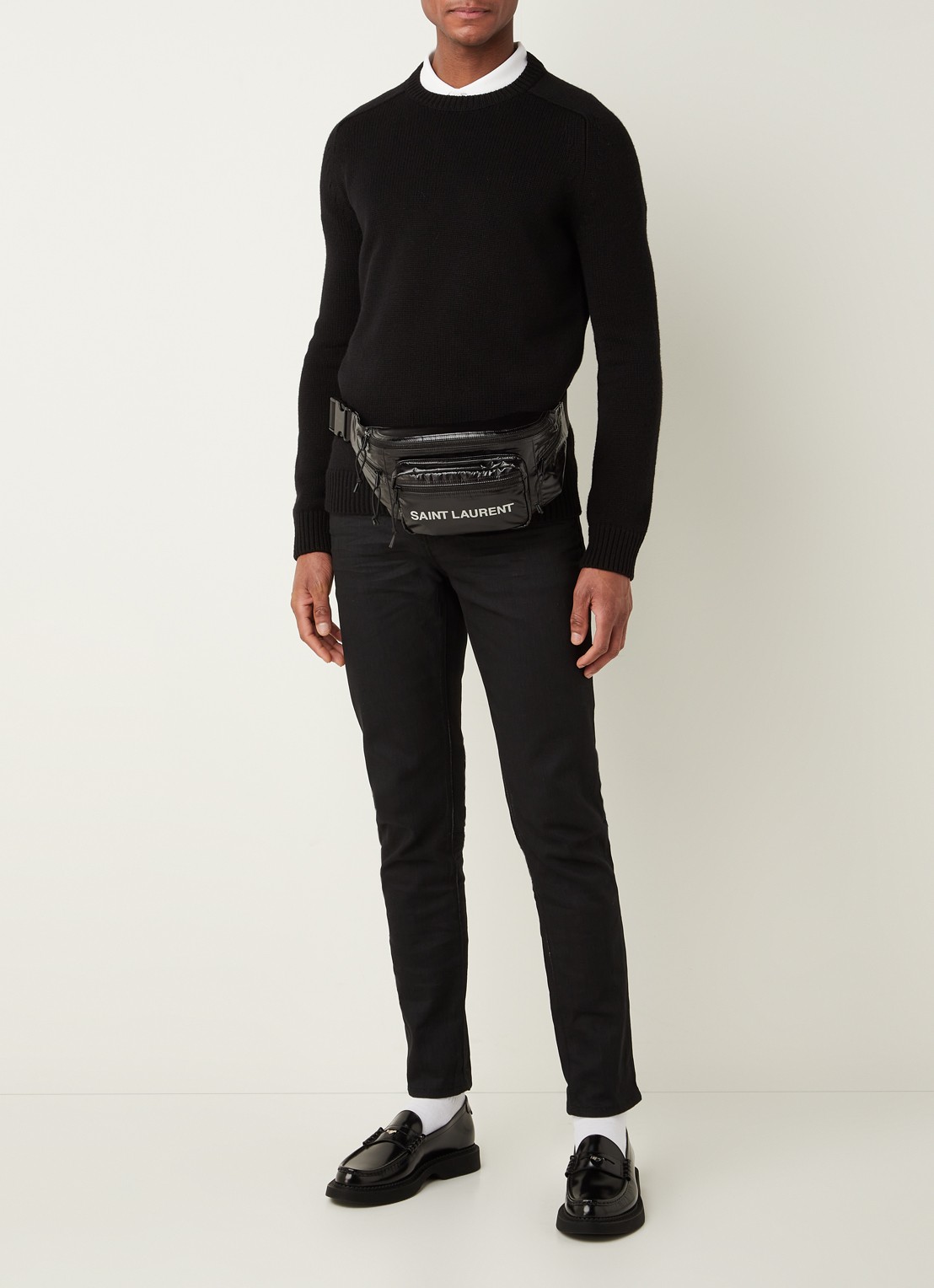 Saint Laurent Grofgebreide pullover van kasjmier - voorkant 2 zwart