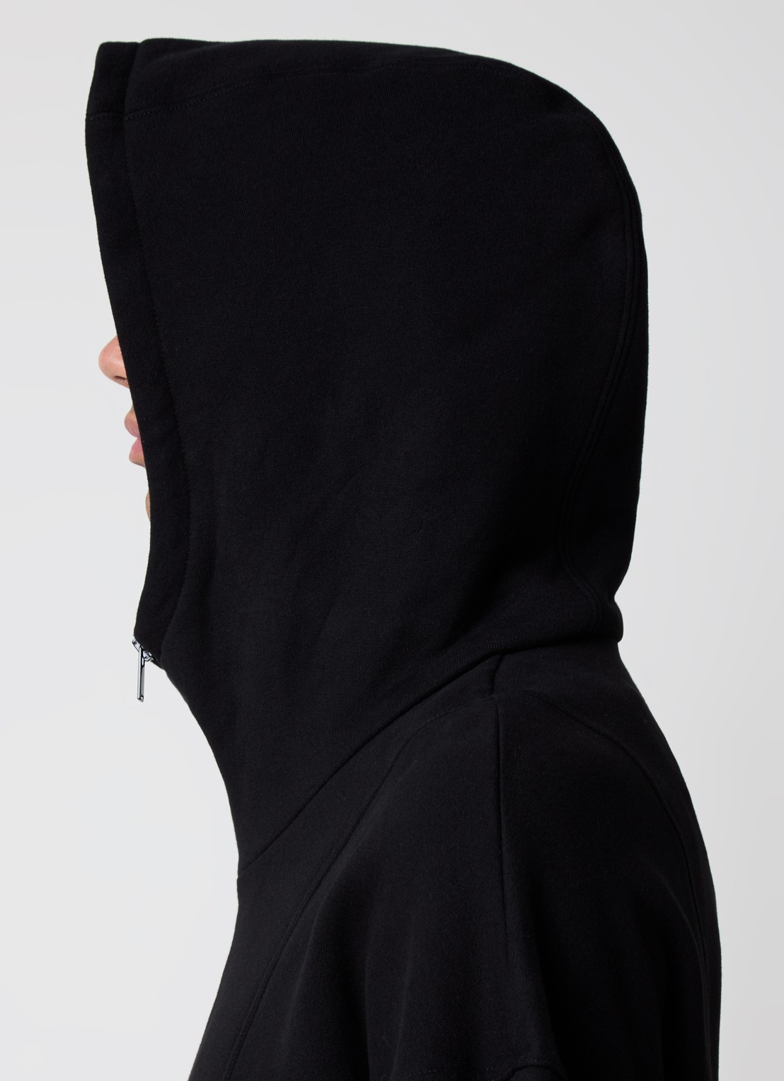 Saint Laurent Hoodie met halve rits en logo - detail 2 zwart