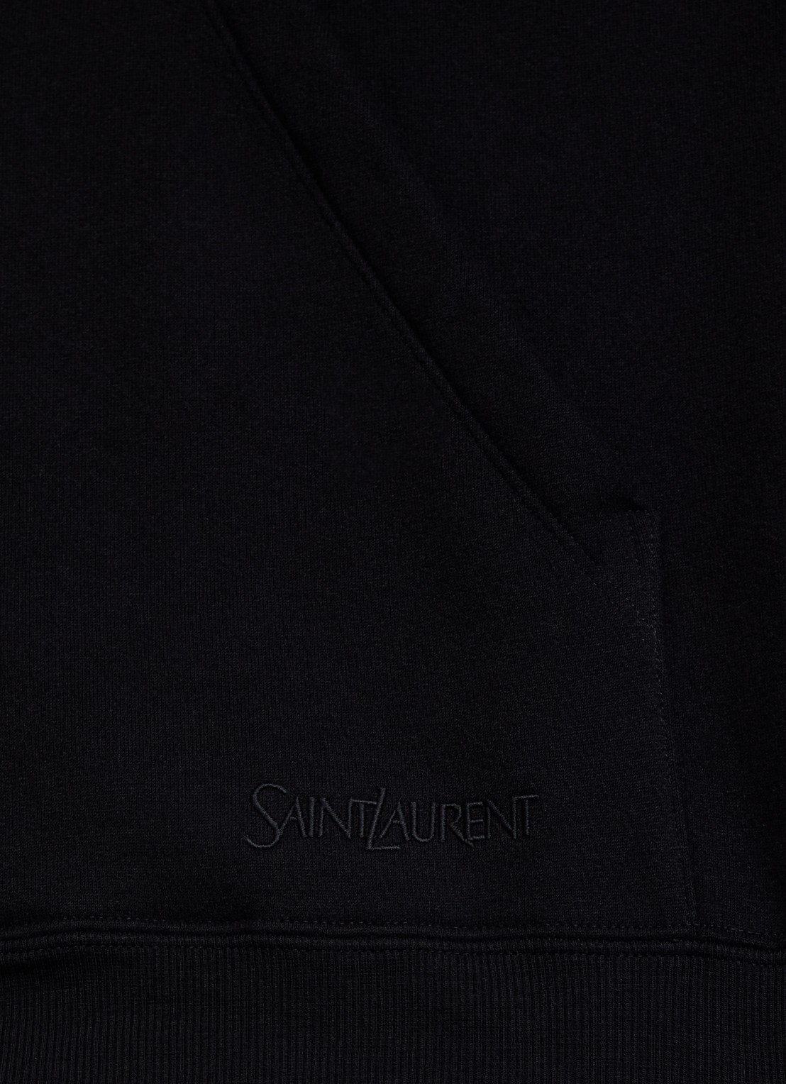 Saint Laurent Hoodie met halve rits en logo - detail 3 zwart