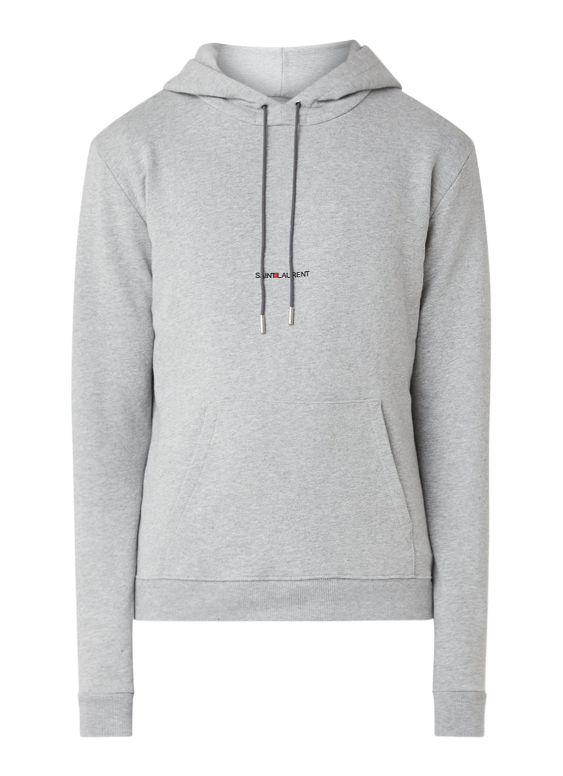 Saint Laurent Hoodie met logoprint - voorkant 3 lichtgrijs