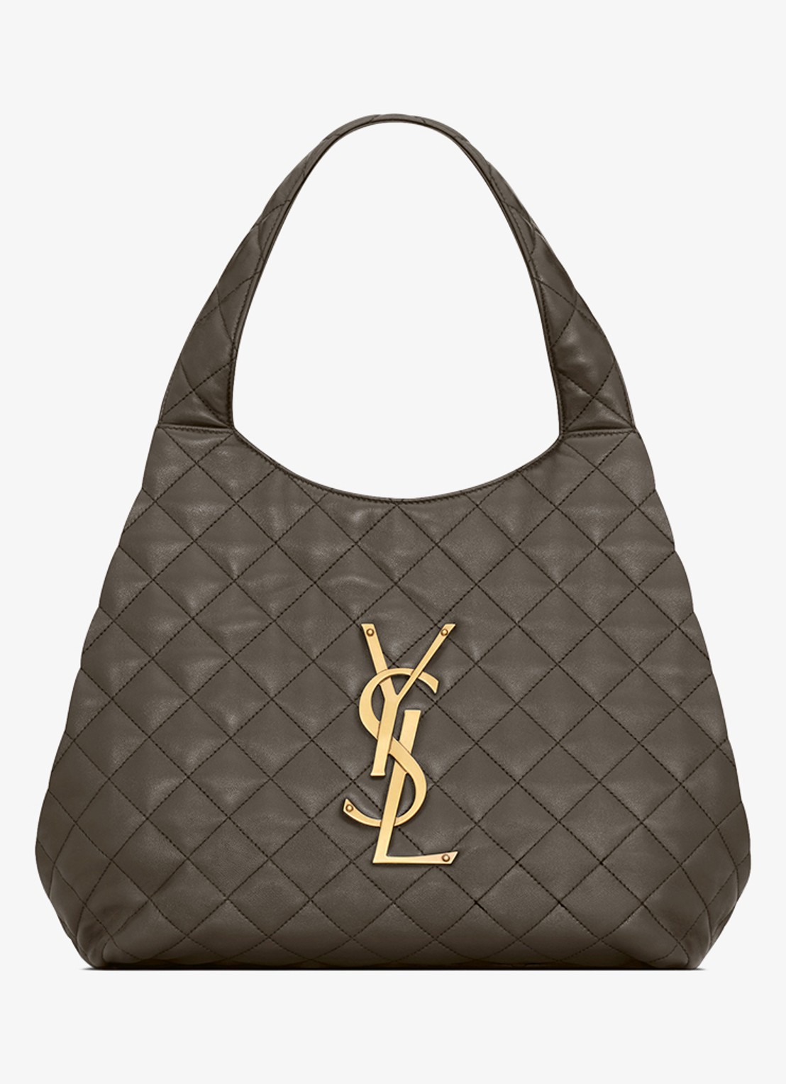 Saint Laurent Icare Medium shopper van lamsleer - detail 3 bronsgroen