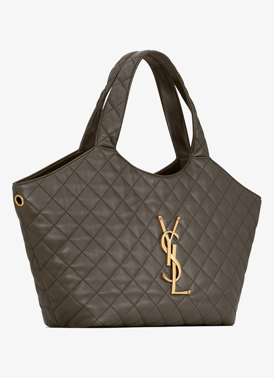 Saint Laurent Icare Medium shopper van lamsleer - detail 5 bronsgroen