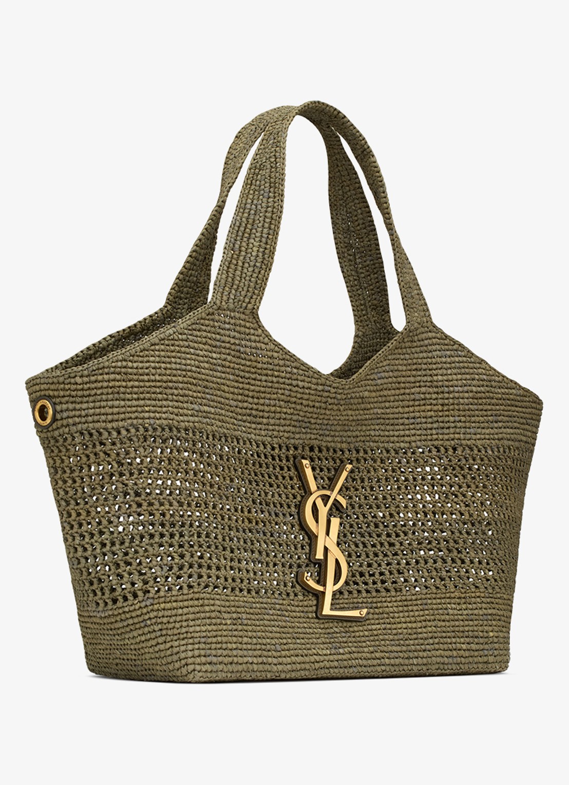 Saint Laurent Icare Medium shopper van raffia - detail 4 groen