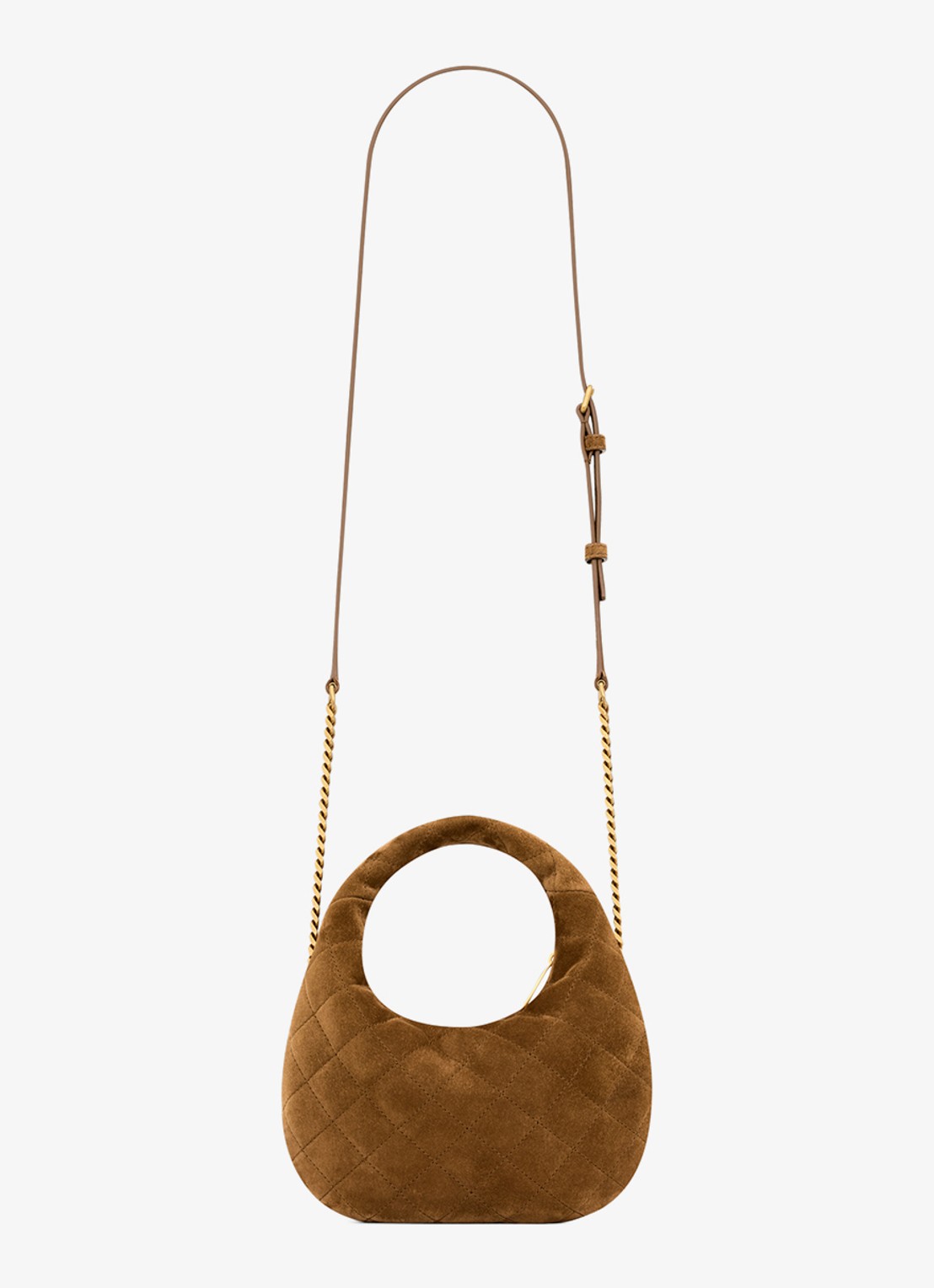 Saint Laurent Icarino Mini handtas van kalfssuède - achterkant bruin