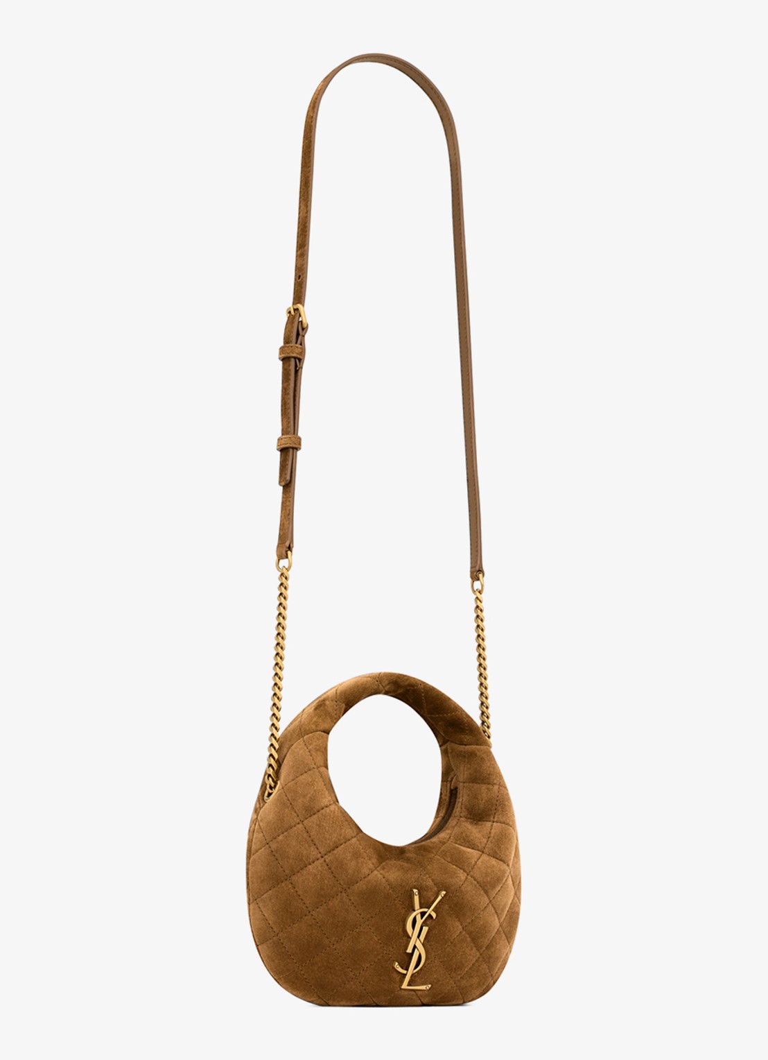 Saint Laurent Icarino Mini handtas van kalfssuède - detail 3 bruin