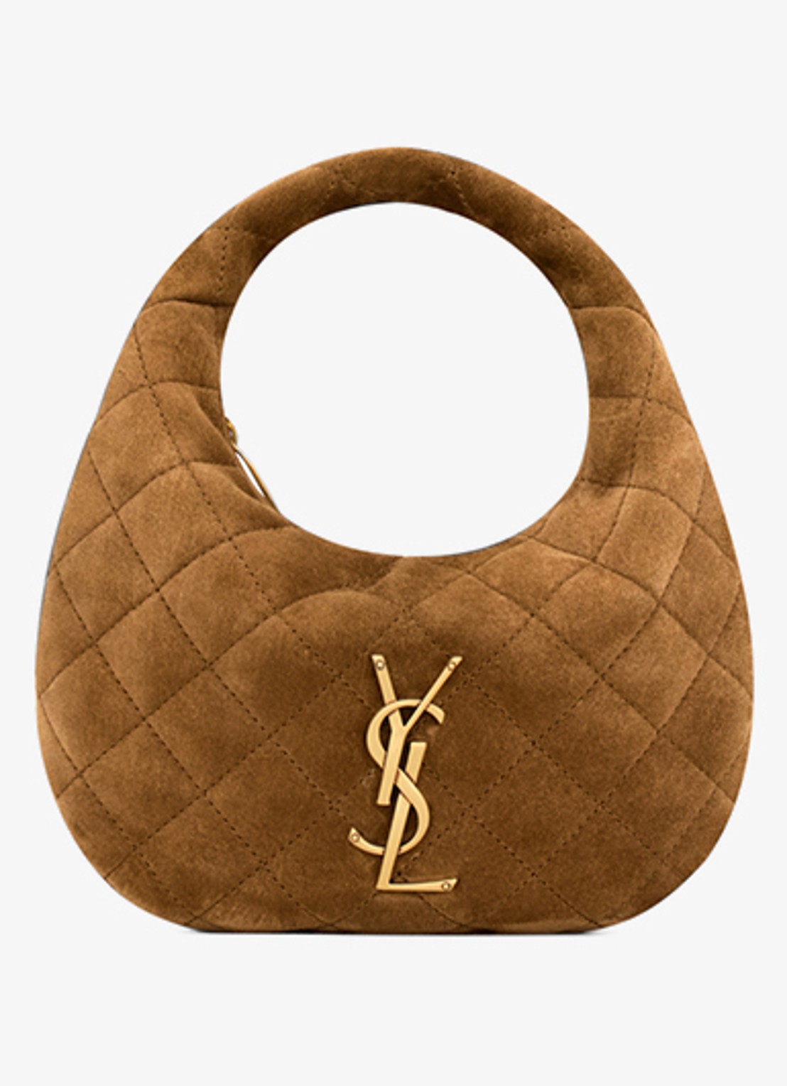 Saint Laurent Icarino Mini handtas van kalfssuède - detail 5 bruin
