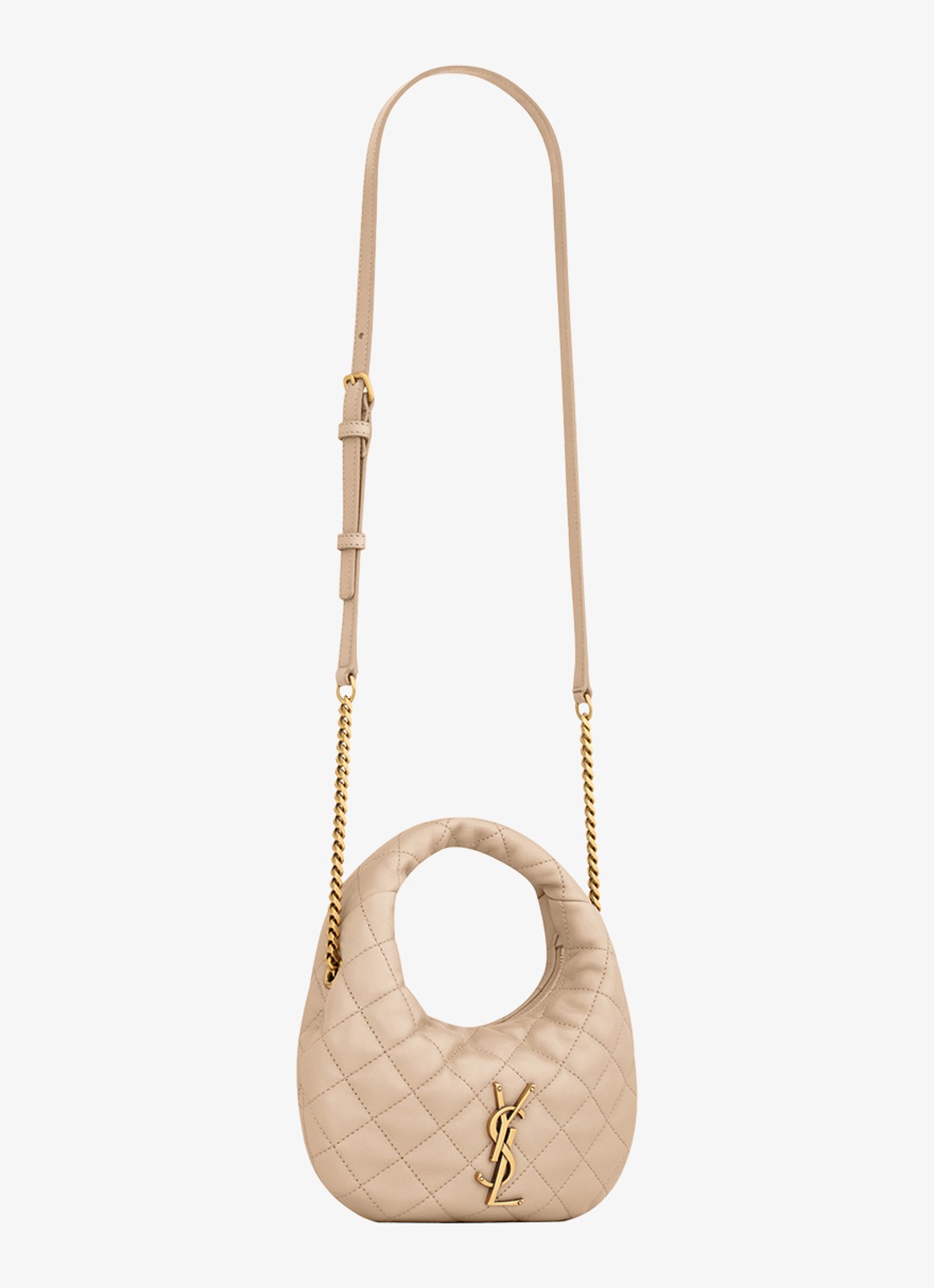 Saint Laurent Icarino Mini handtas van lamsleer - detail 2 beige
