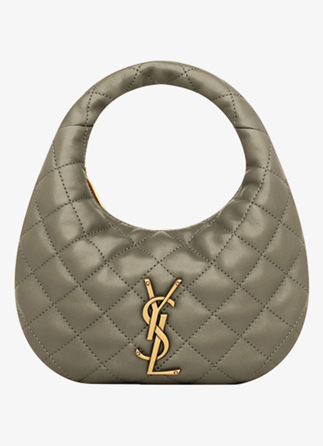 Saint Laurent Icarino Mini handtas van lamsleer - detail 5 olijfgroen