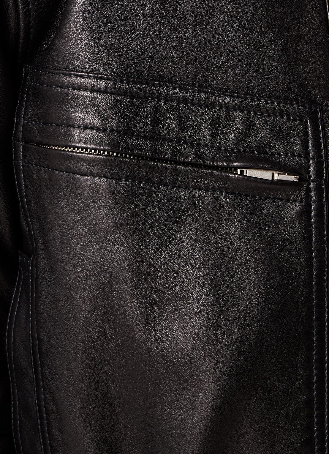 Saint Laurent Jack van lamsleer met ritssluiting - detail 3 zwart