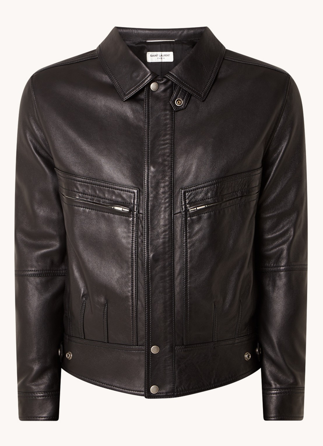 Saint Laurent Jack van lamsleer met ritssluiting - voorkant 4 zwart