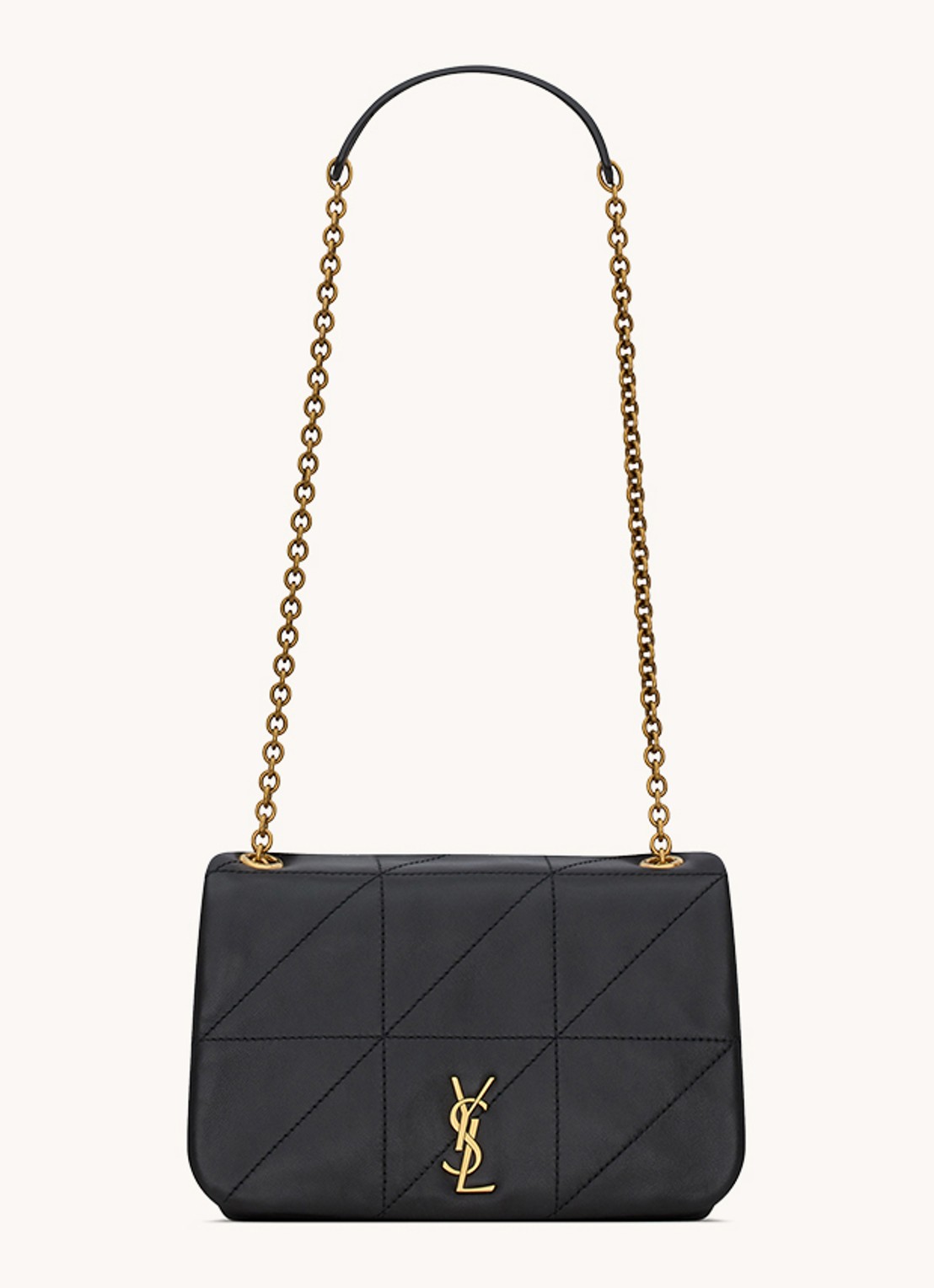 Saint Laurent Jamie 4.3 Mini schoudertas van lamsleer - voorkant 2 zwart