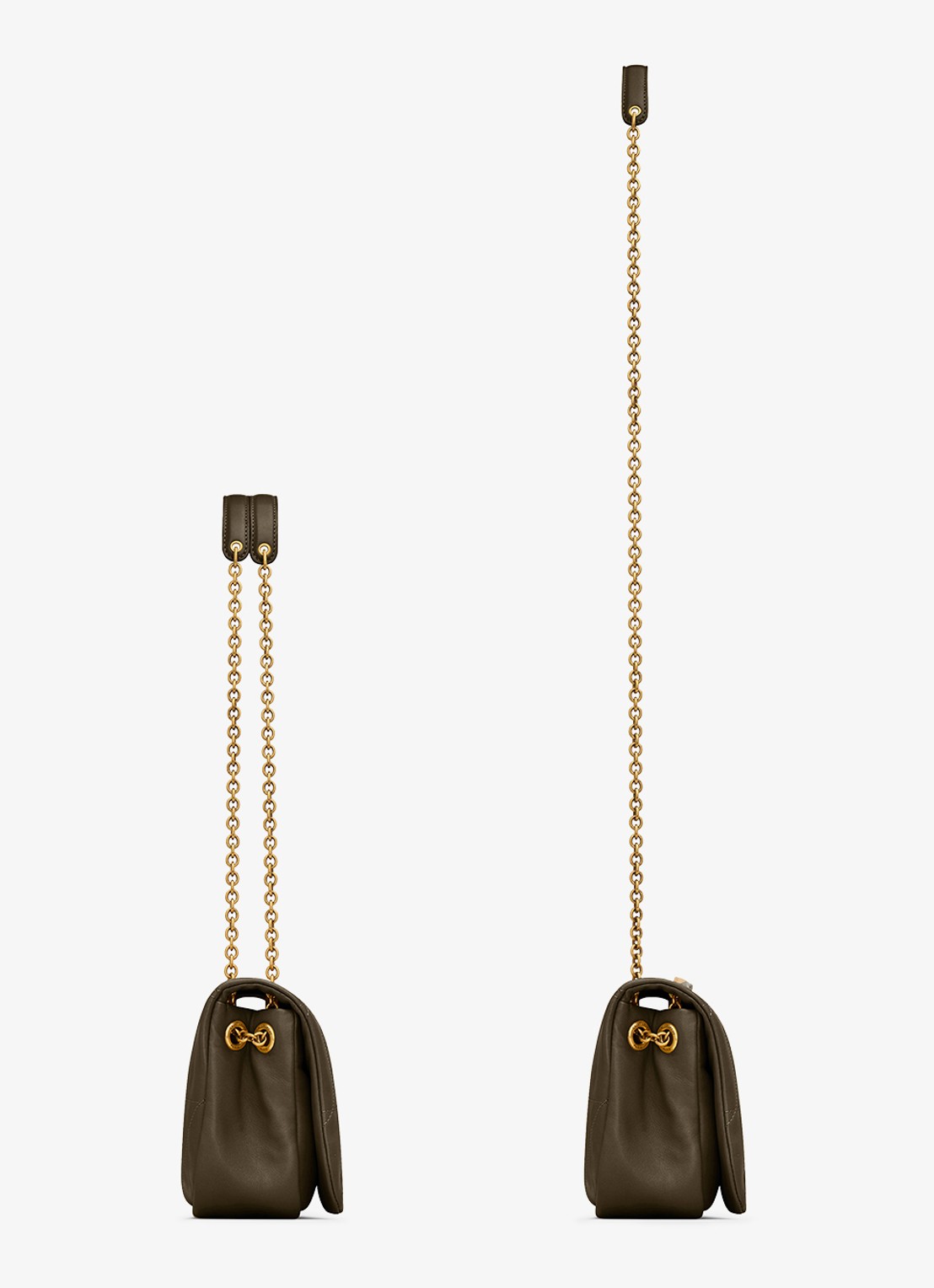 Saint Laurent Jamie 4.3 Mini schoudertas van lamsleer - detail 3 bronsgroen