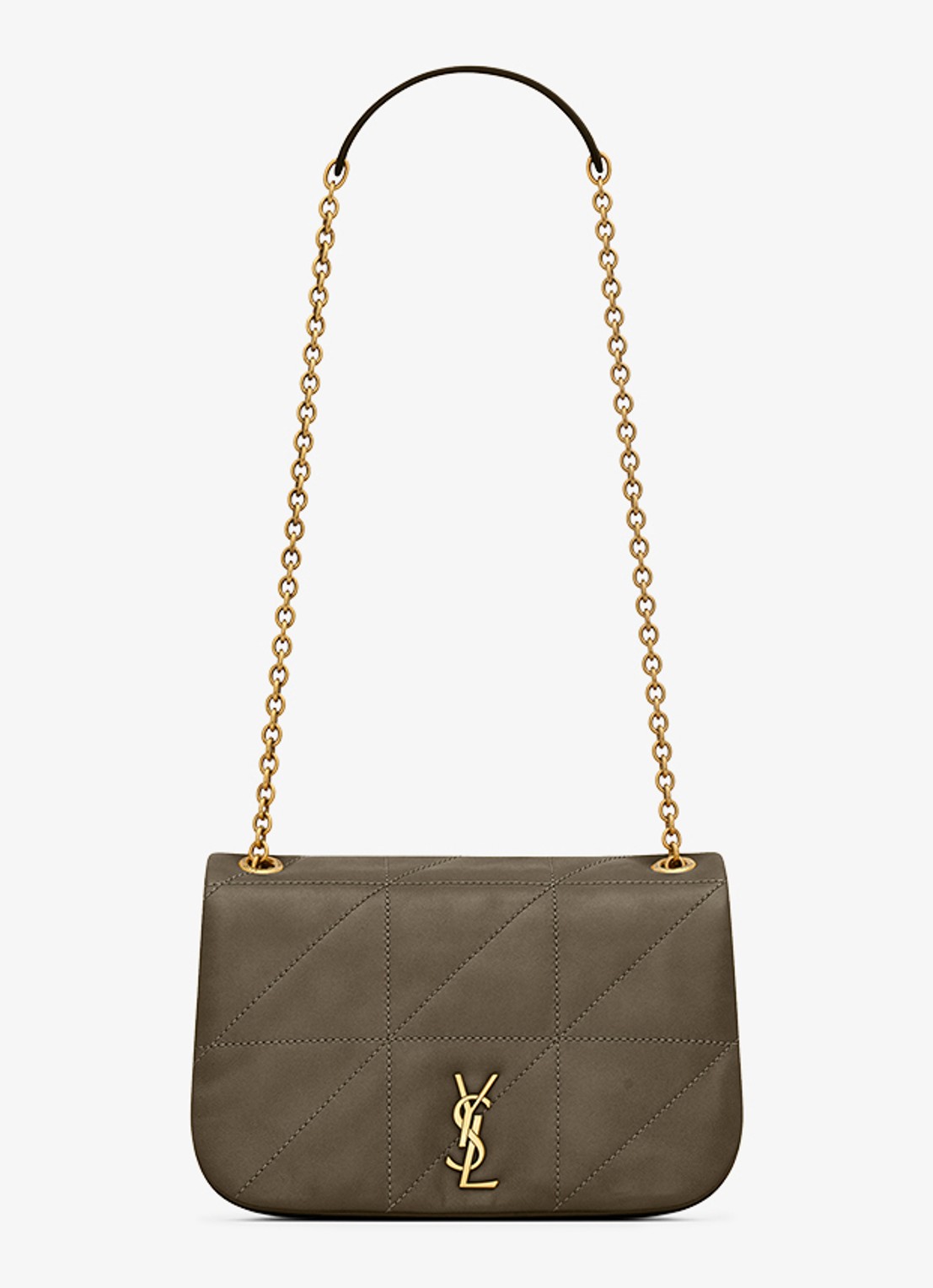 Saint Laurent Jamie 4.3 Mini schoudertas van lamsleer - voorkant 7 bronsgroen