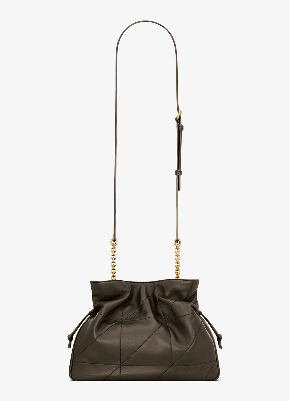 Saint Laurent Jamie crossbodytas van kalfsleer - achterkant bronsgroen