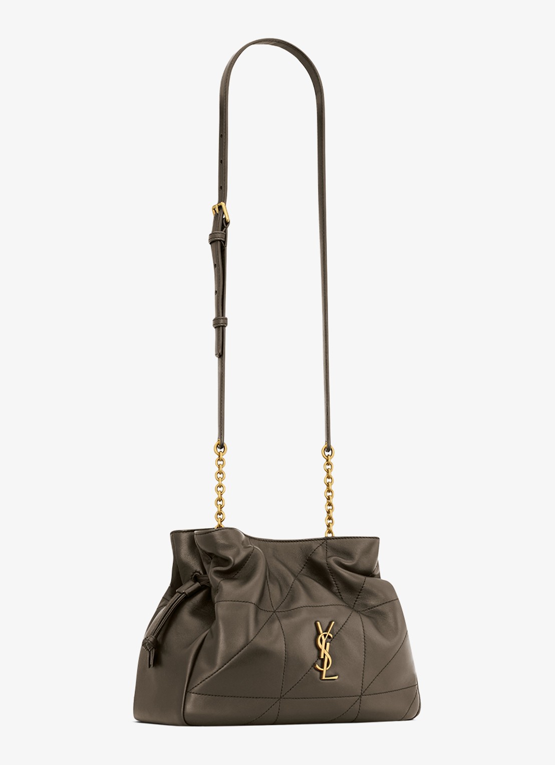 Saint Laurent Jamie crossbodytas van kalfsleer - detail 2 bronsgroen