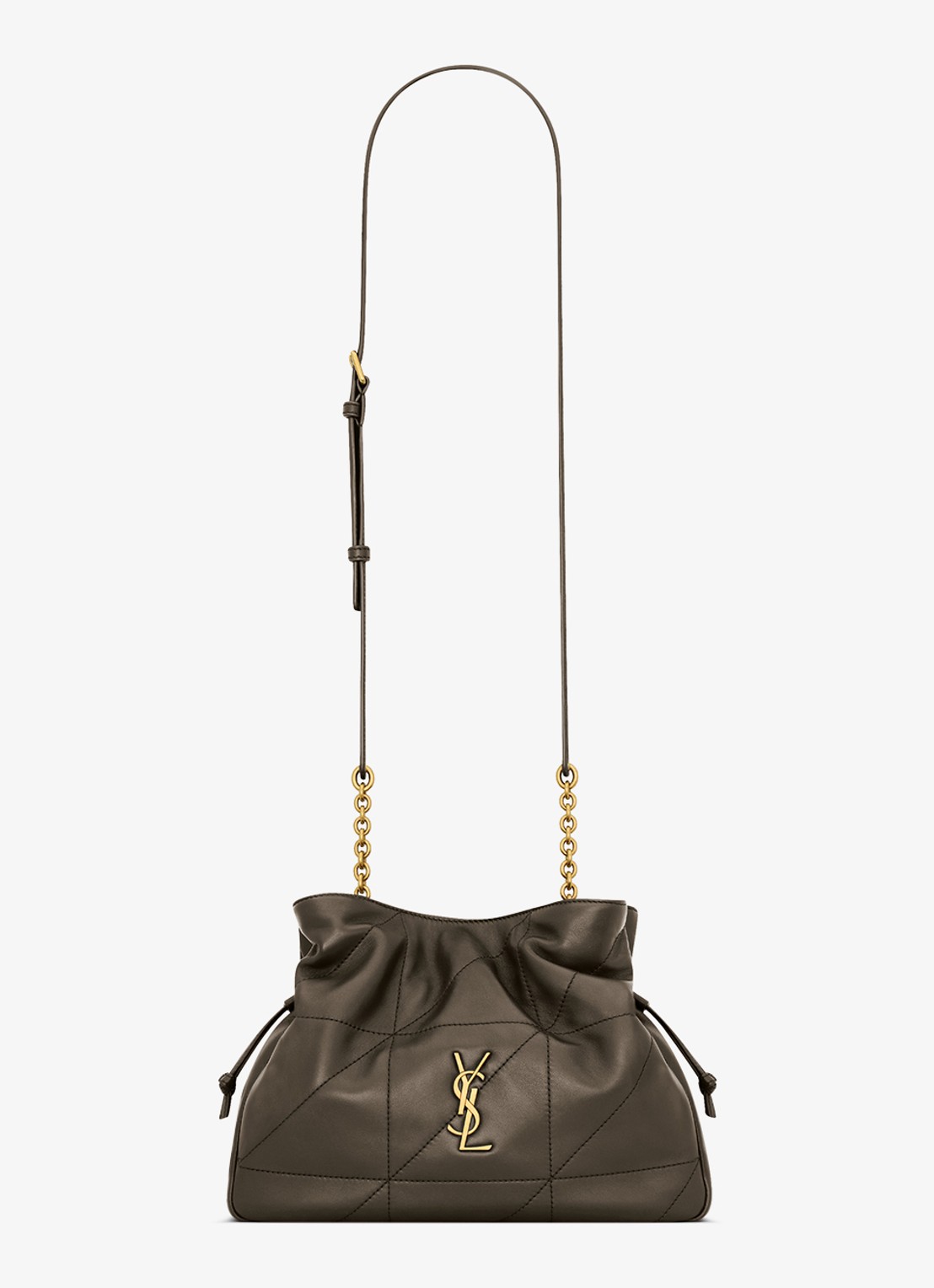 Saint Laurent Jamie crossbodytas van kalfsleer - voorkant 4 bronsgroen