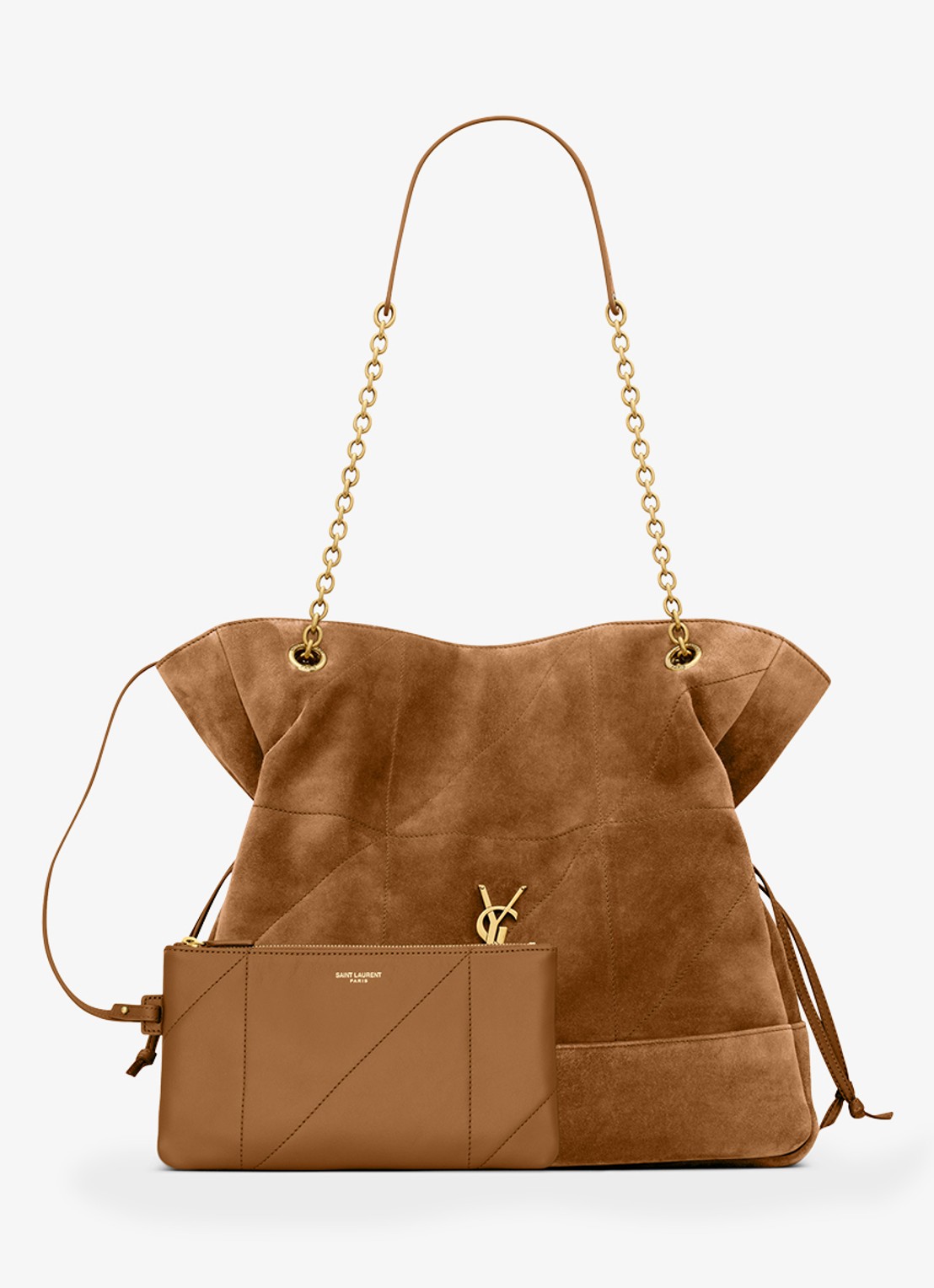 Saint Laurent Jamie shopper van kalfssuède - detail 4 bruin