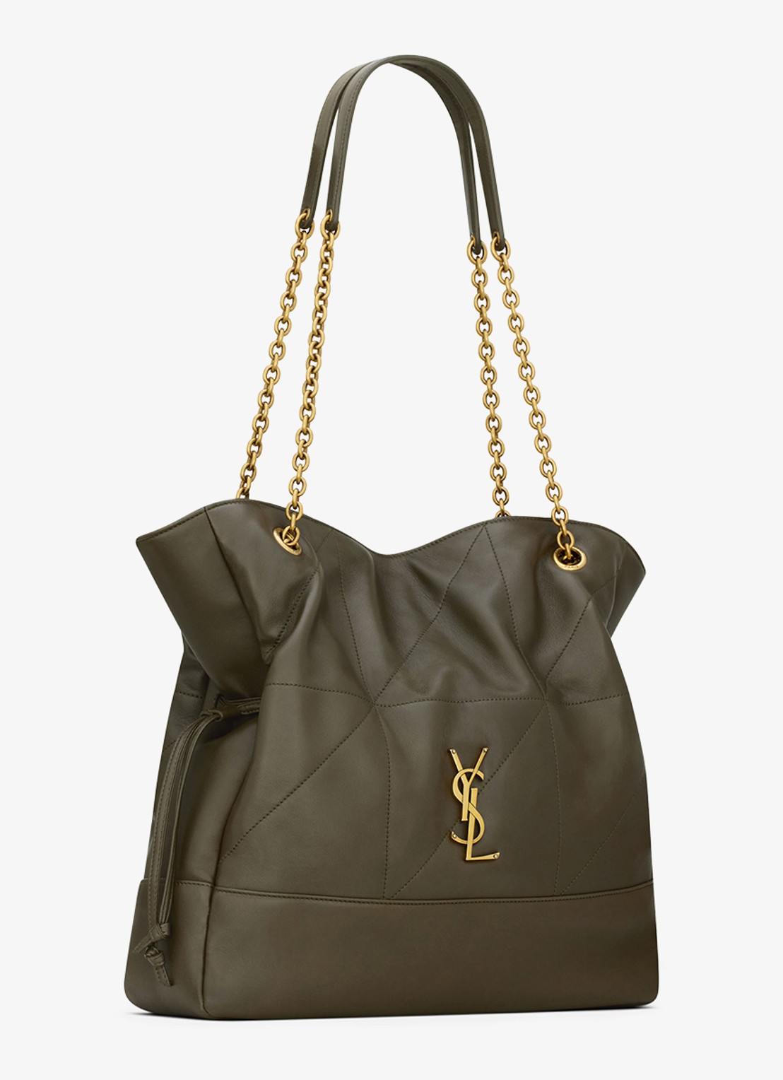 Saint Laurent Jamie shopper van lamsleer - detail 2 donkergroen