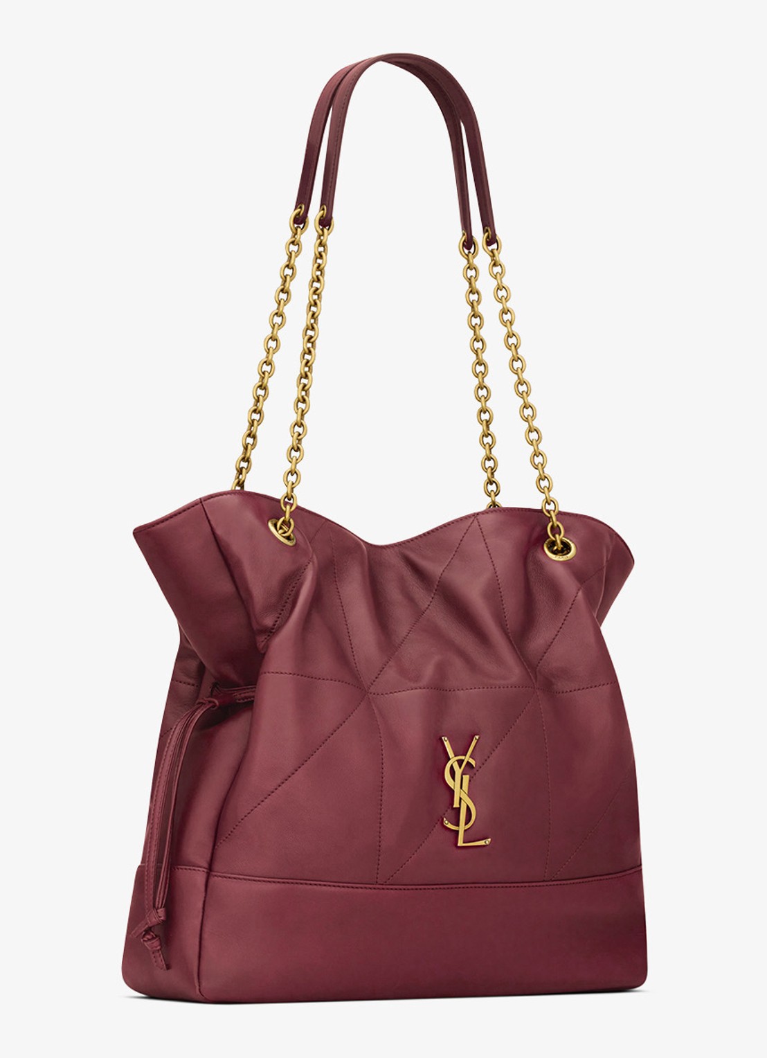 Saint Laurent Jamie shopper van lamsleer - detail 2 bordeauxrood