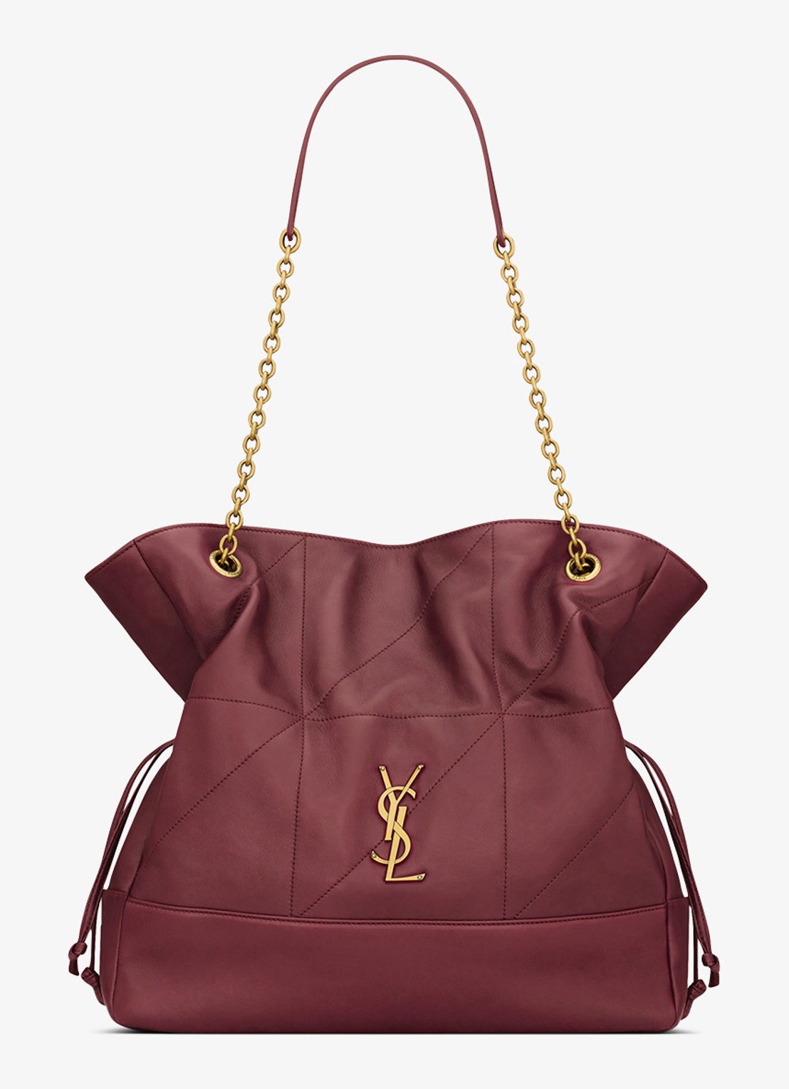 Saint Laurent Jamie shopper van lamsleer - voorkant 5 bordeauxrood