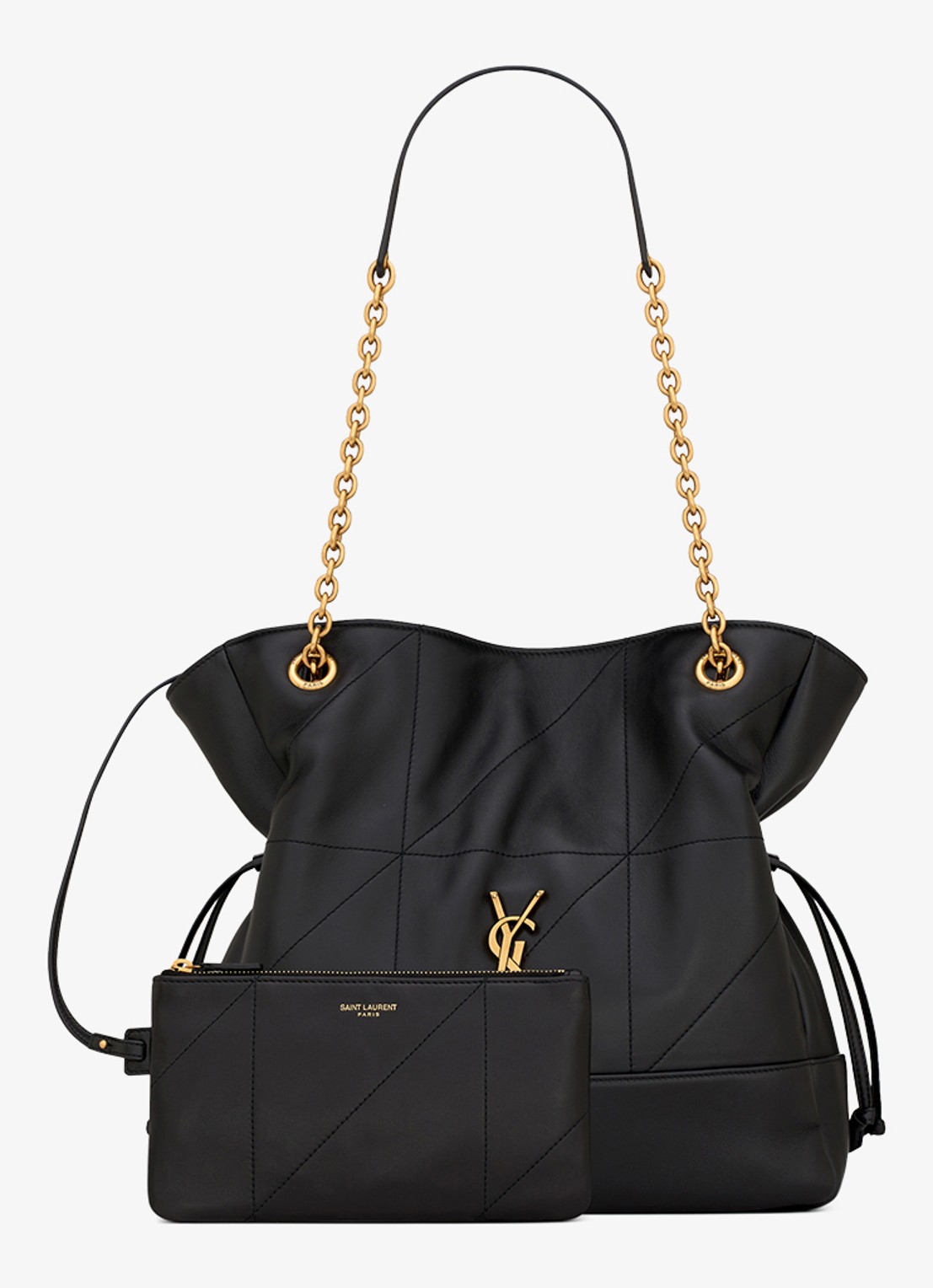 Saint Laurent Jamie Small schoudertas van lamsleer - detail zwart