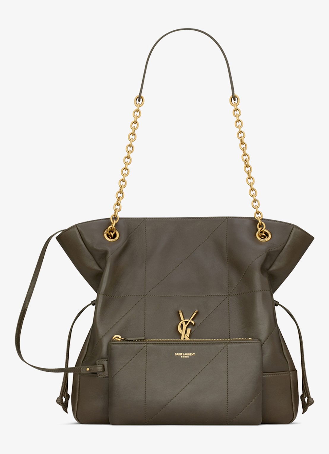 Saint Laurent Jamie Small shopper van lamsleer - detail 2 donkergroen
