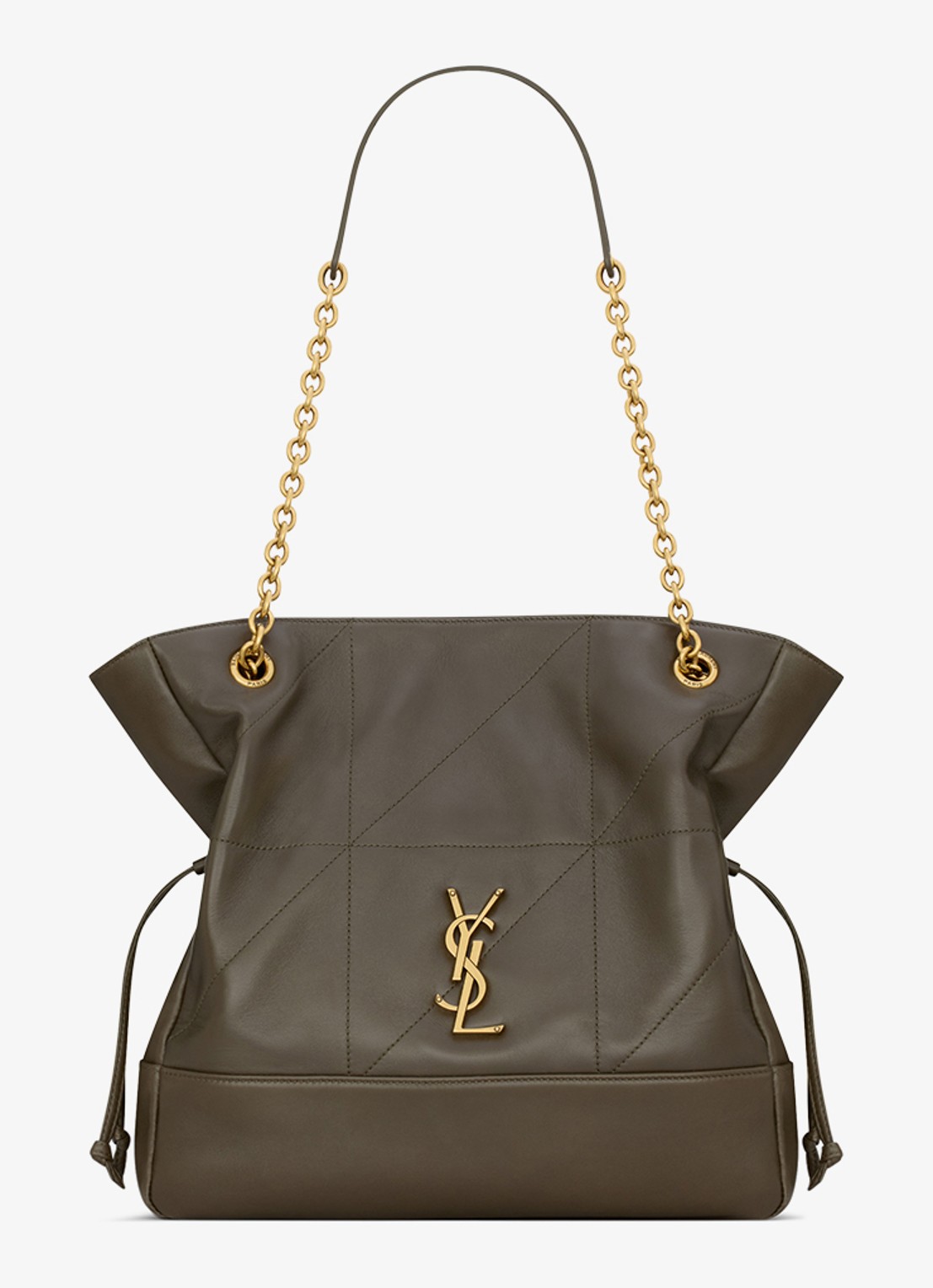 Saint Laurent Jamie Small shopper van lamsleer - voorkant 5 donkergroen