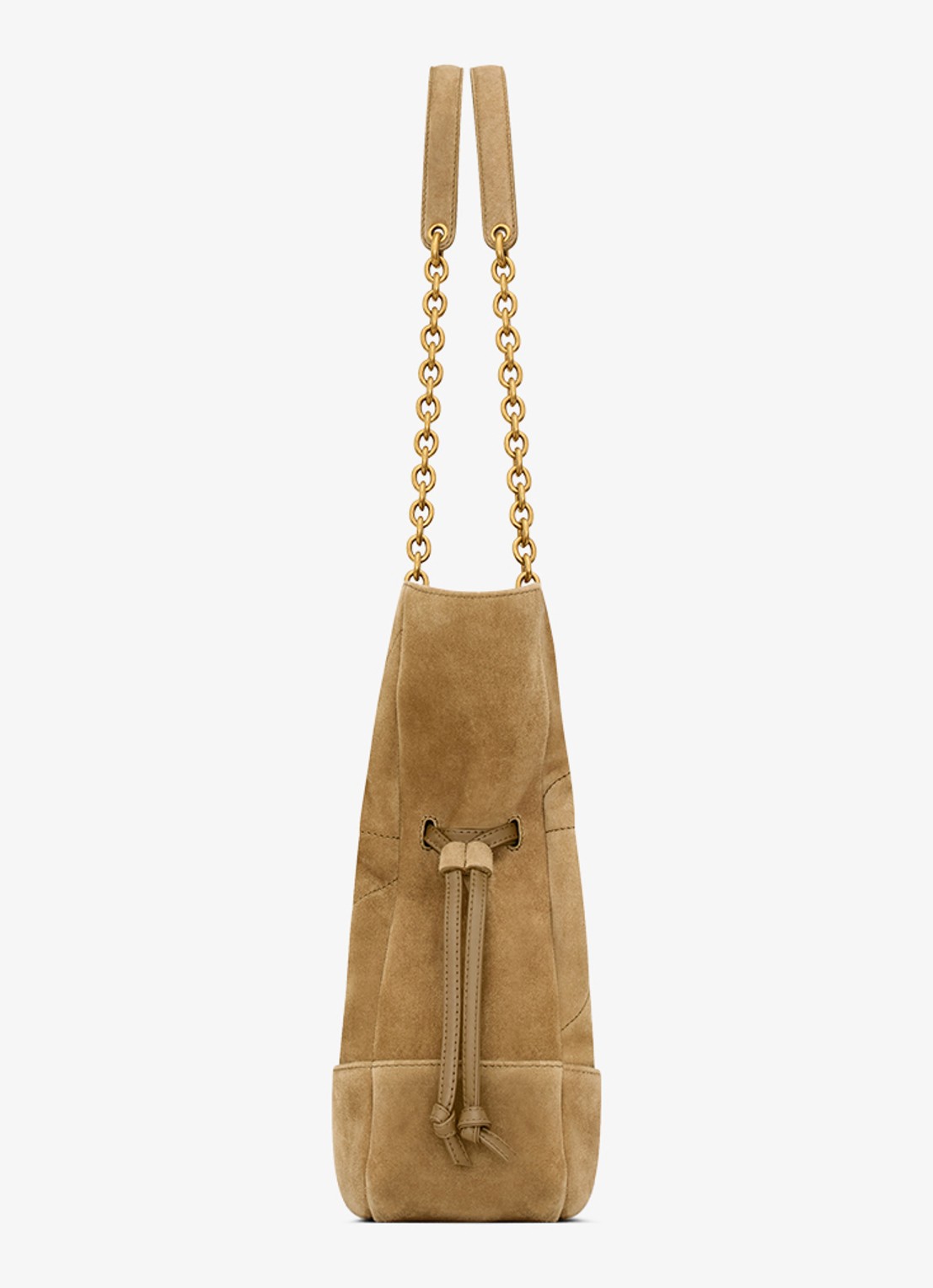 Saint Laurent Jamie Small shopper van lamssuède - detail 4 lichtbruin