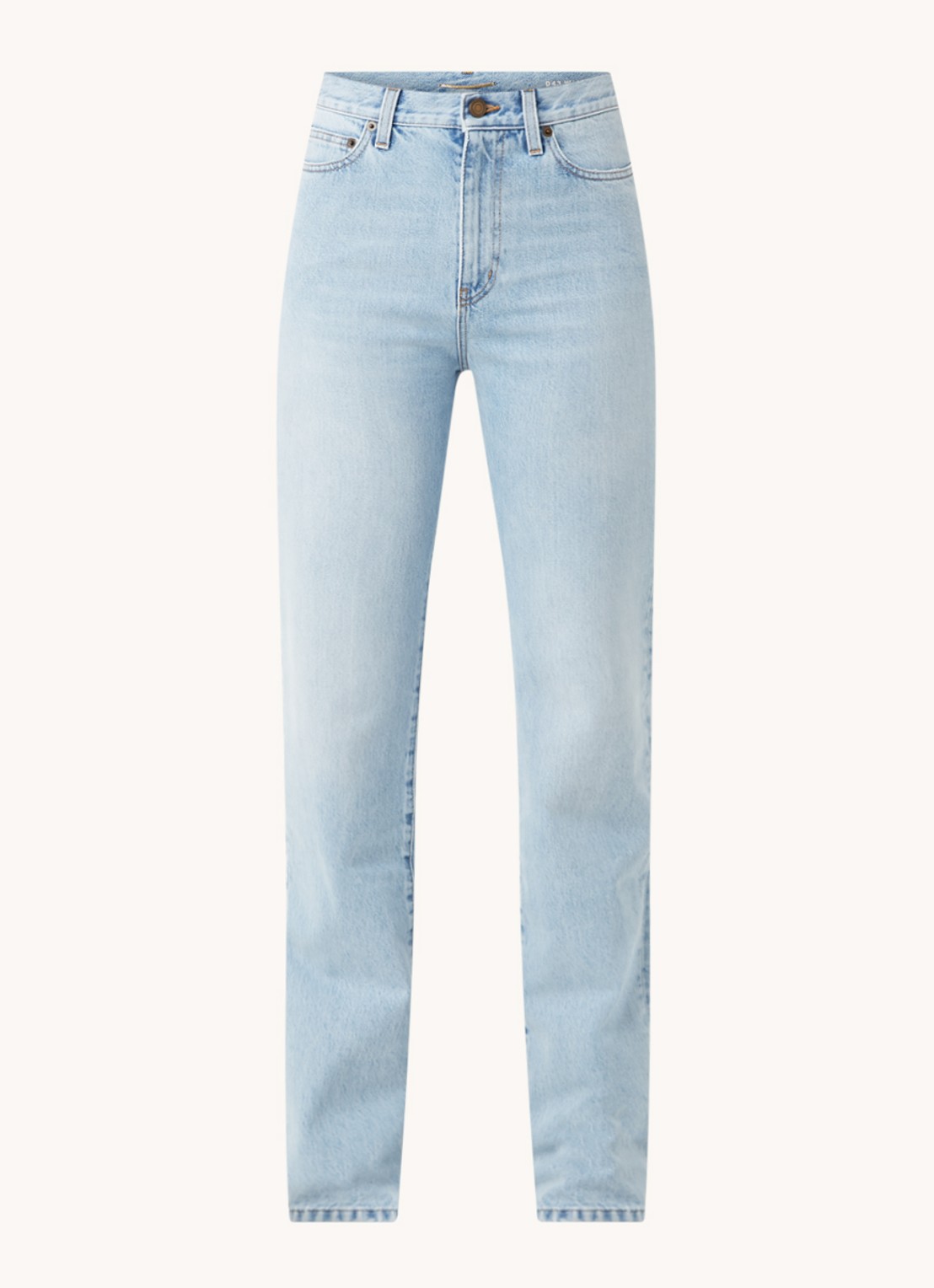 Saint Laurent Janice high waist straight leg jeans met lichte wassing - voorkant 2 indigo