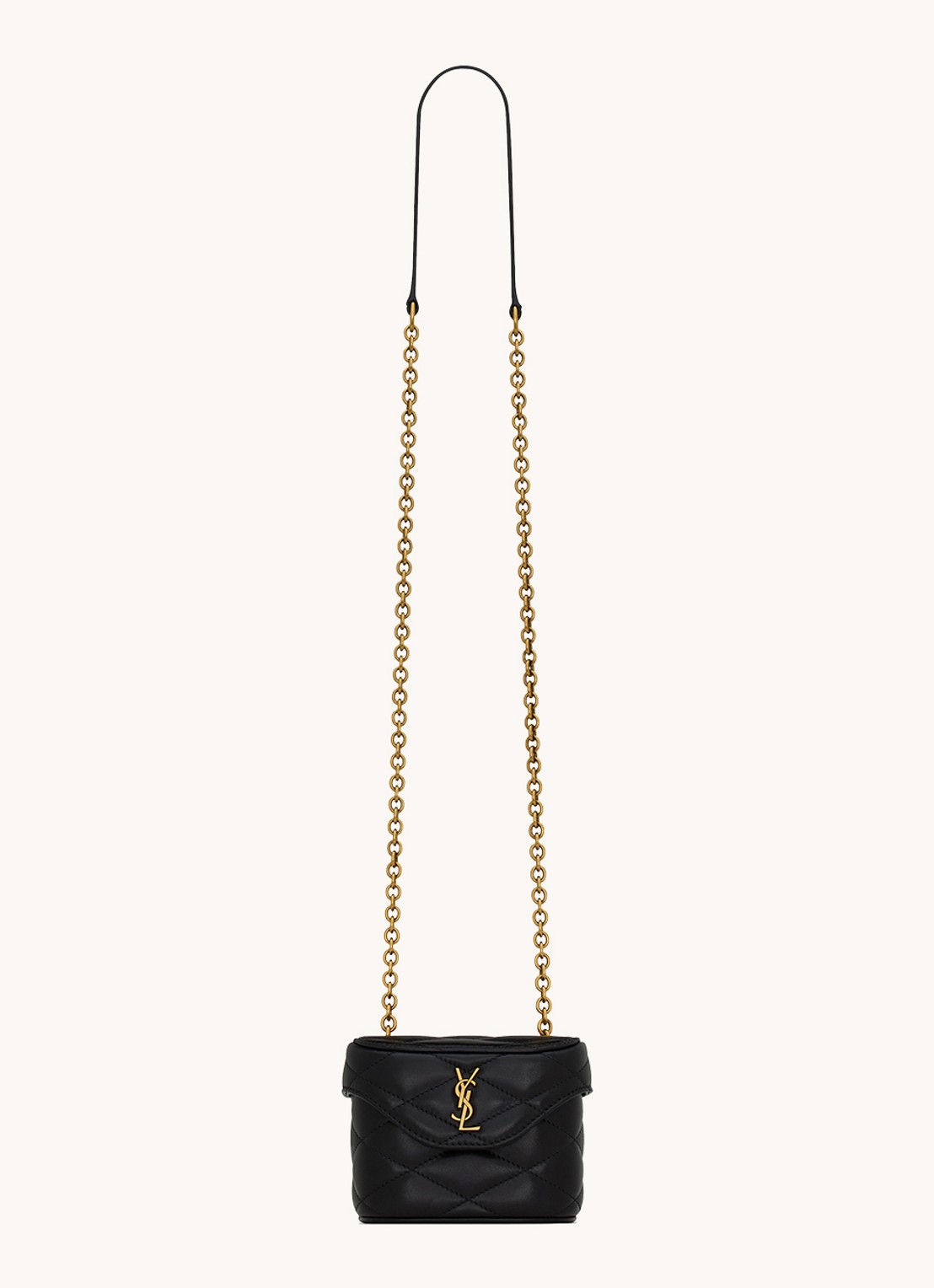 Saint Laurent June Micro crossbodytas van quilted lamsleer - voorkant 4 zwart