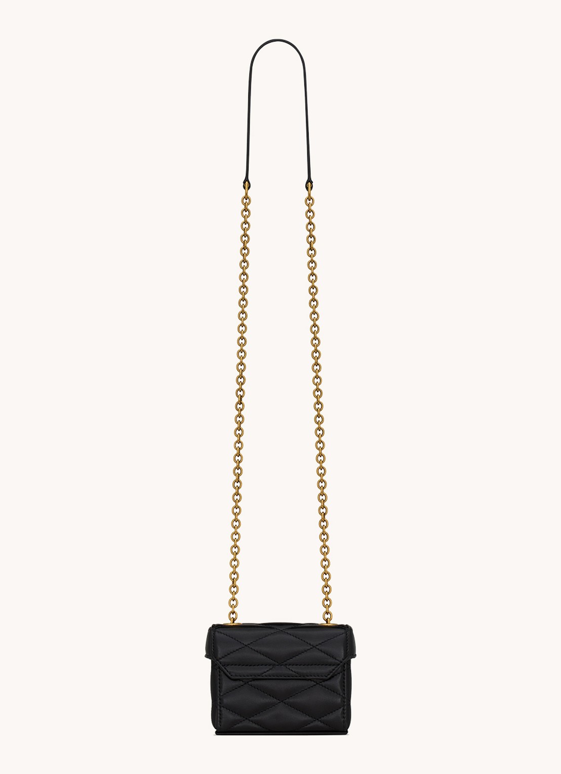 Saint Laurent June Micro crossbodytas van quilted lamsleer - voorkant 5 zwart