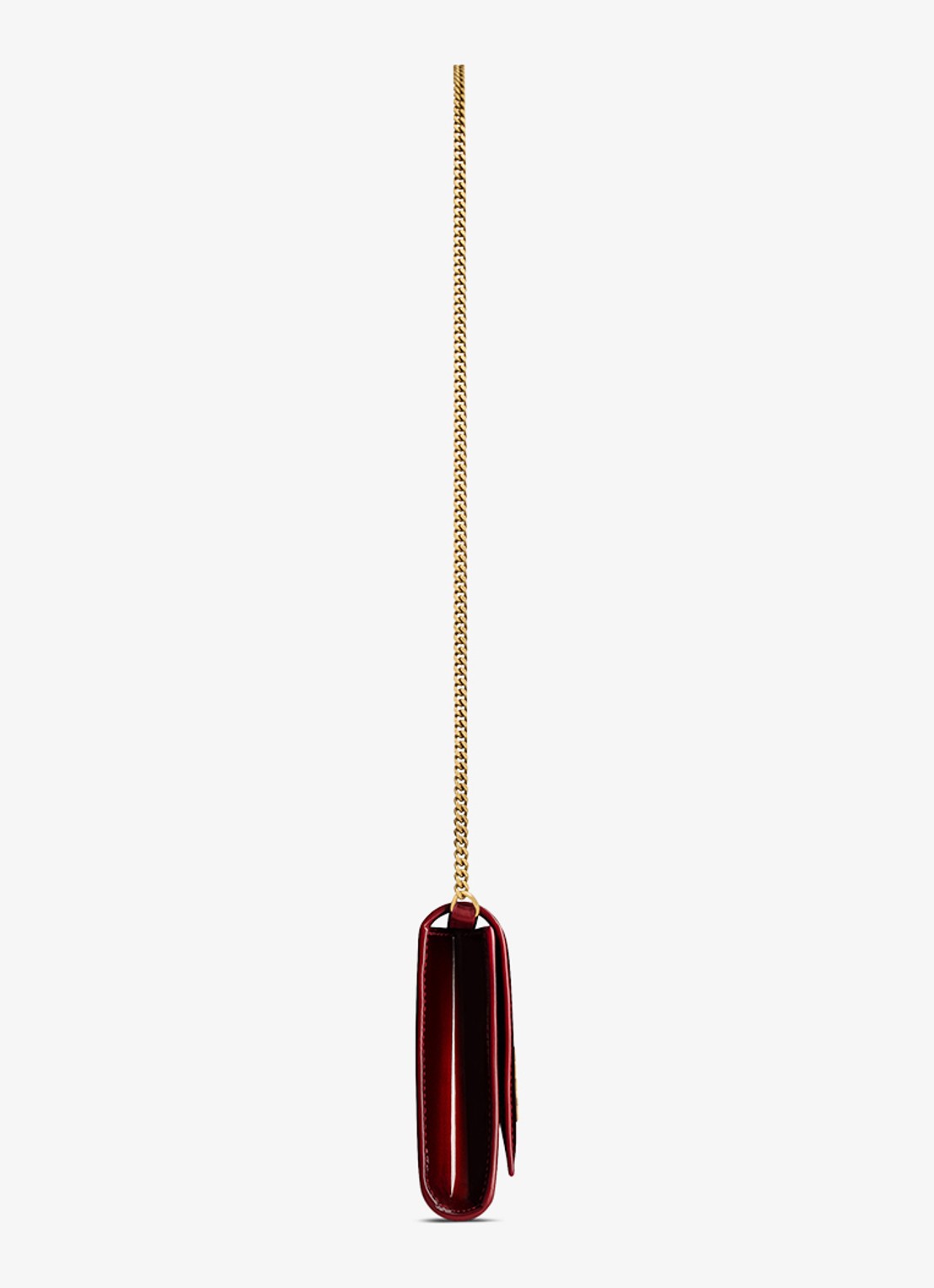 Saint Laurent Kate clutch van lakleer met afneembare schouderriem - detail 3 bordeauxrood