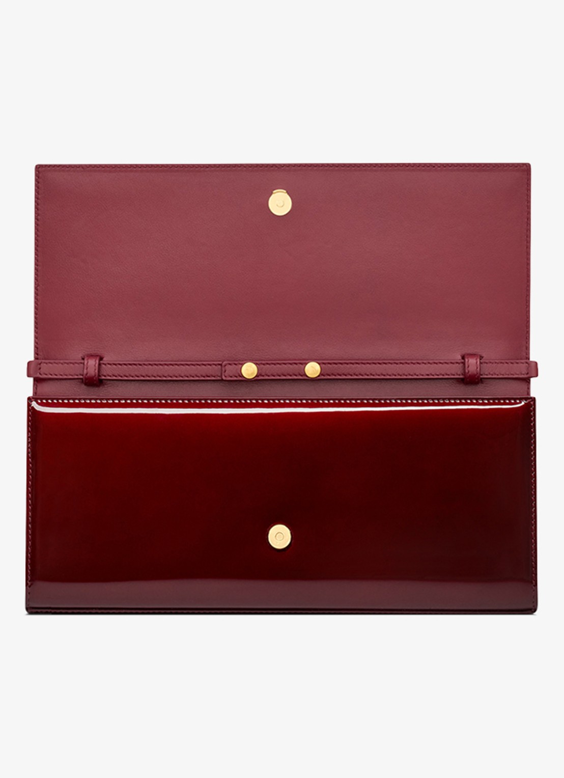 Saint Laurent Kate clutch van lakleer met afneembare schouderriem - detail 5 bordeauxrood