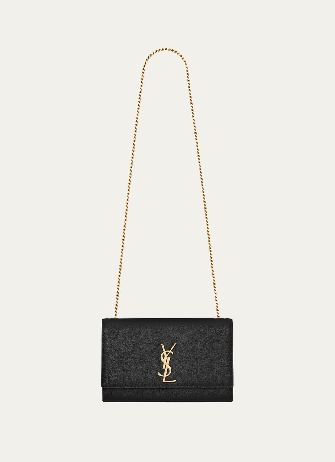 Saint Laurent Kate Medium crossbodytas van kalfsleer - voorkant 5 zwart