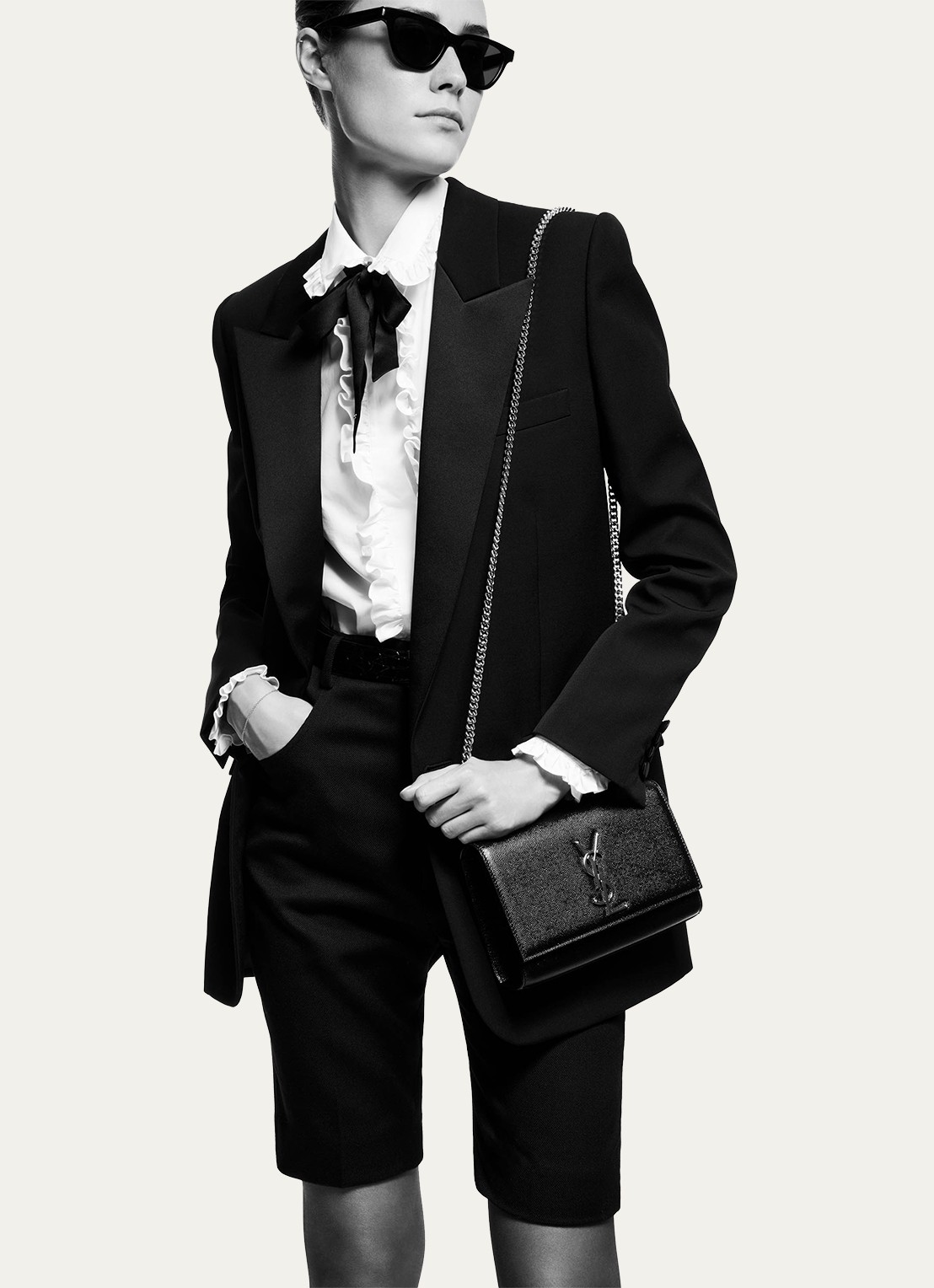 Saint Laurent Kate Small schoudertas van kalfsleer - detail 2 zwart