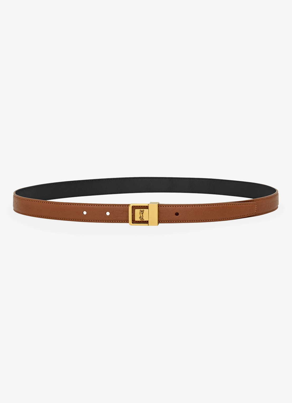 Saint Laurent La 66 riem van kalfsleer - detail bruin