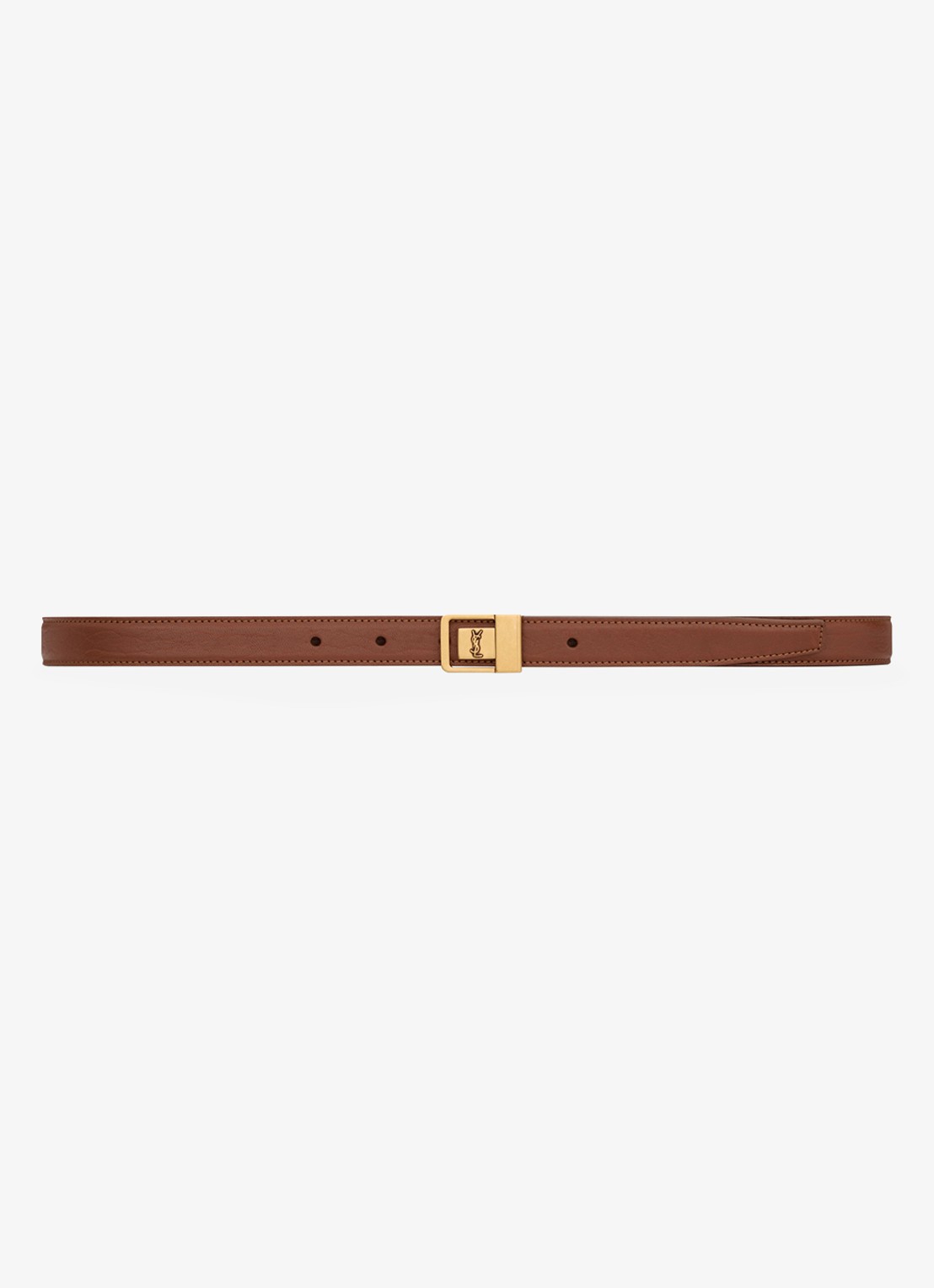Saint Laurent La 66 riem van kalfsleer - voorkant 3 bruin