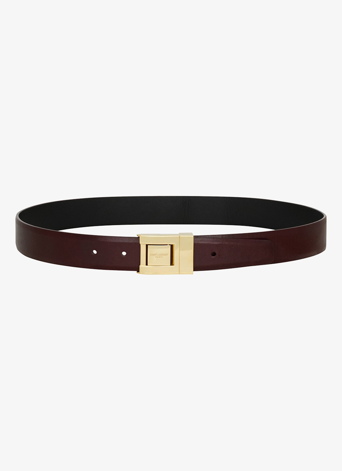 Saint Laurent La 76 riem van kalfsleer - detail bordeauxrood