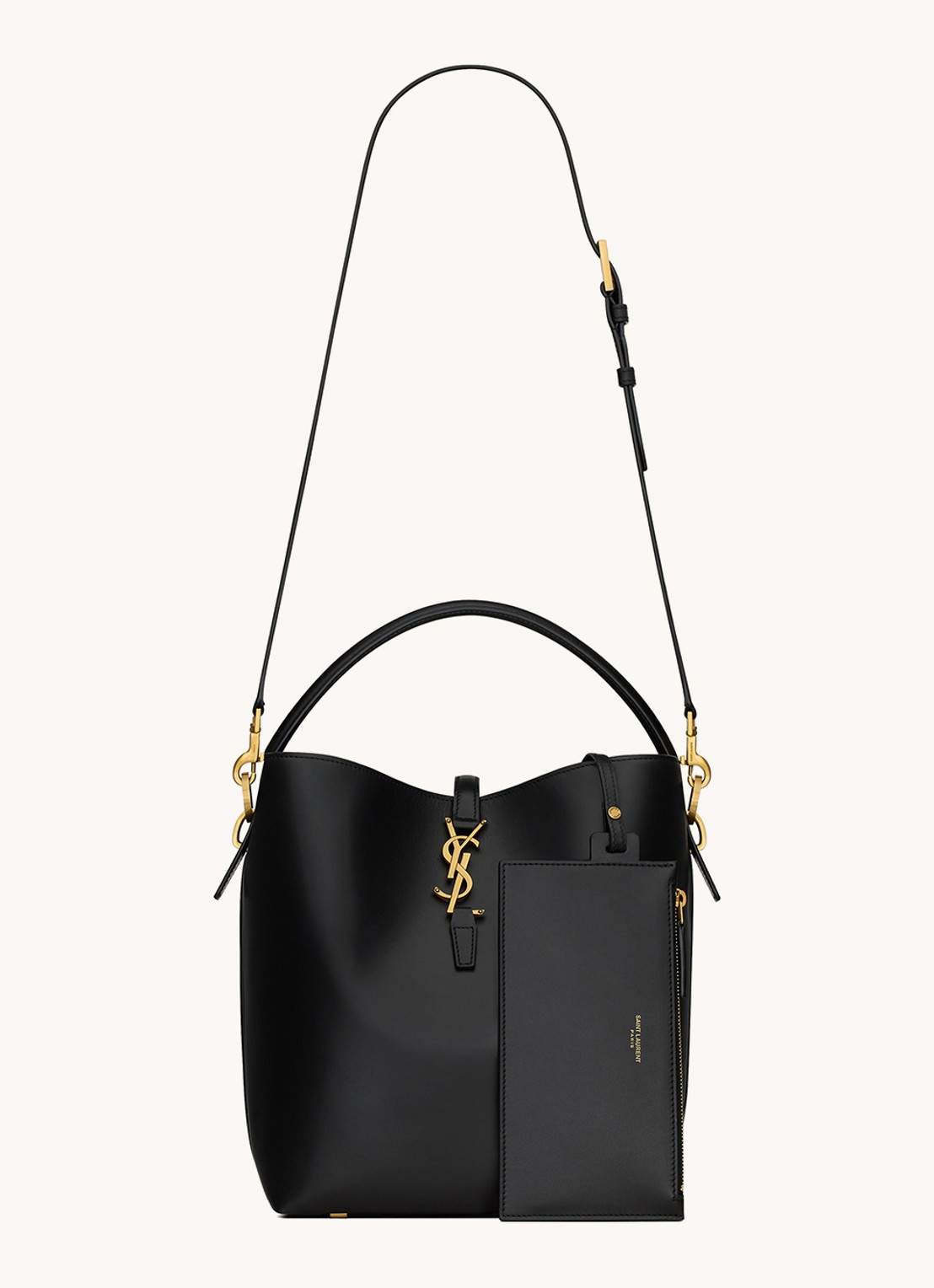 Saint Laurent Le 24 schoudertas van kalfsleer - detail 3 zwart