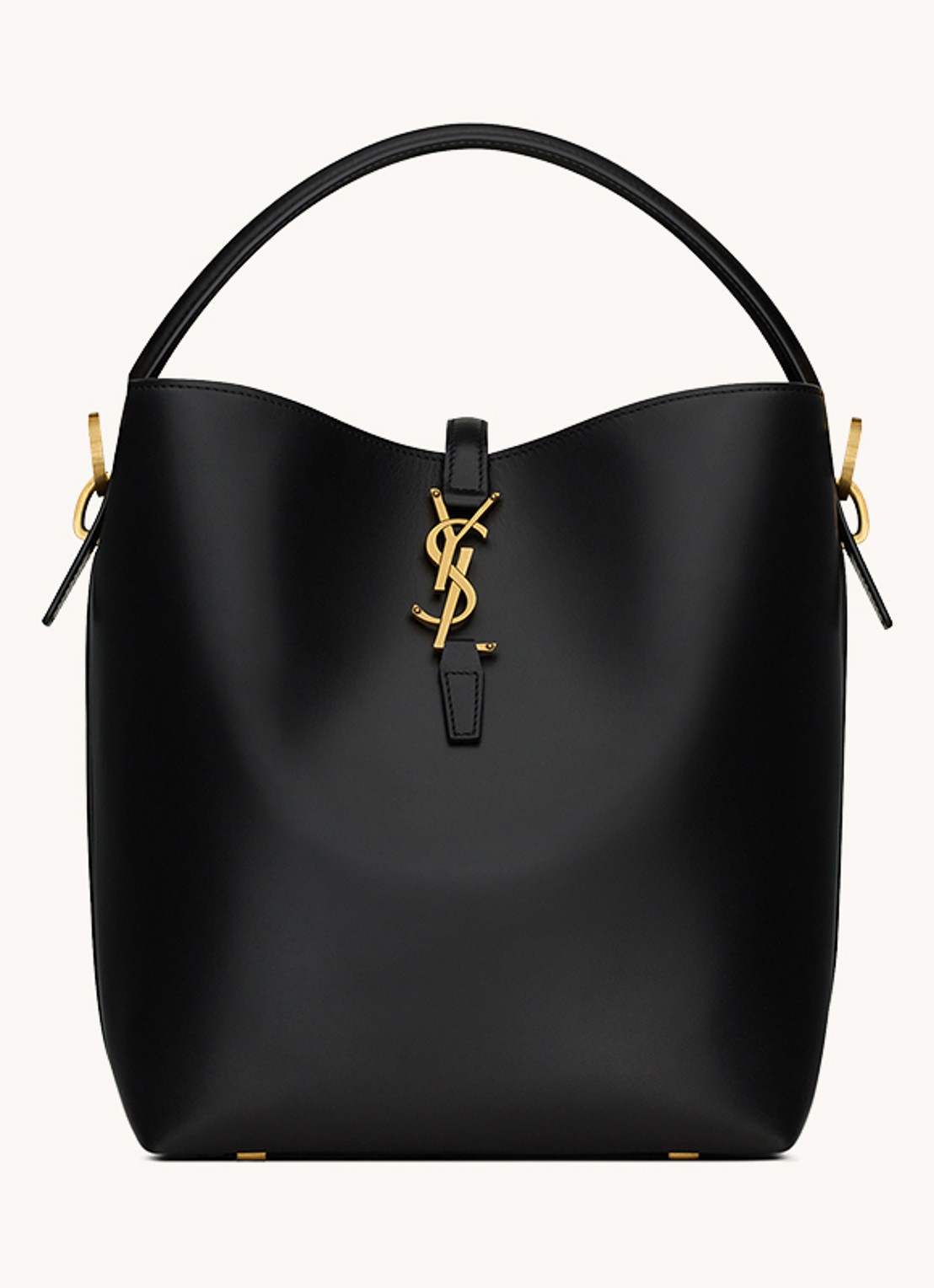 Saint Laurent Le 24 schoudertas van kalfsleer - voorkant 7 zwart