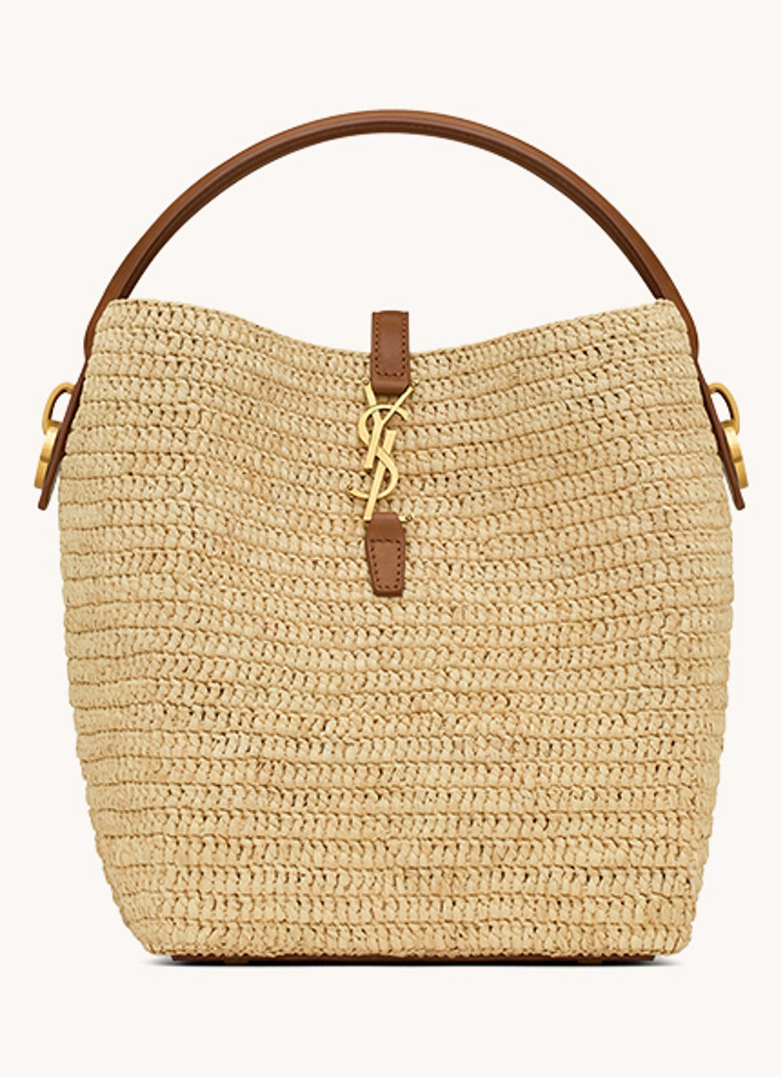 Saint Laurent Le 37 handtas van raffia - voorkant 2 naturel