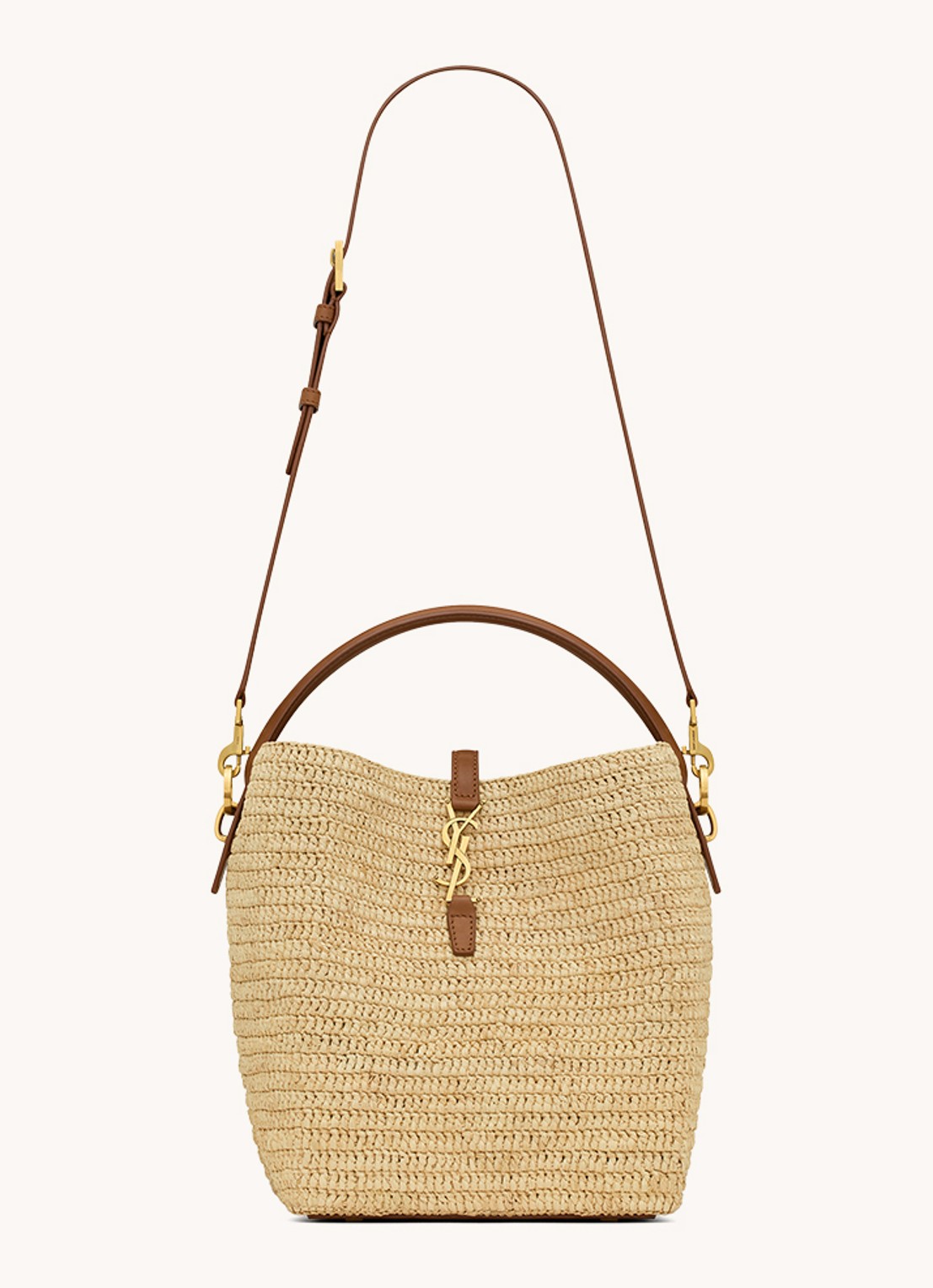Saint Laurent Le 37 handtas van raffia - voorkant 3 naturel