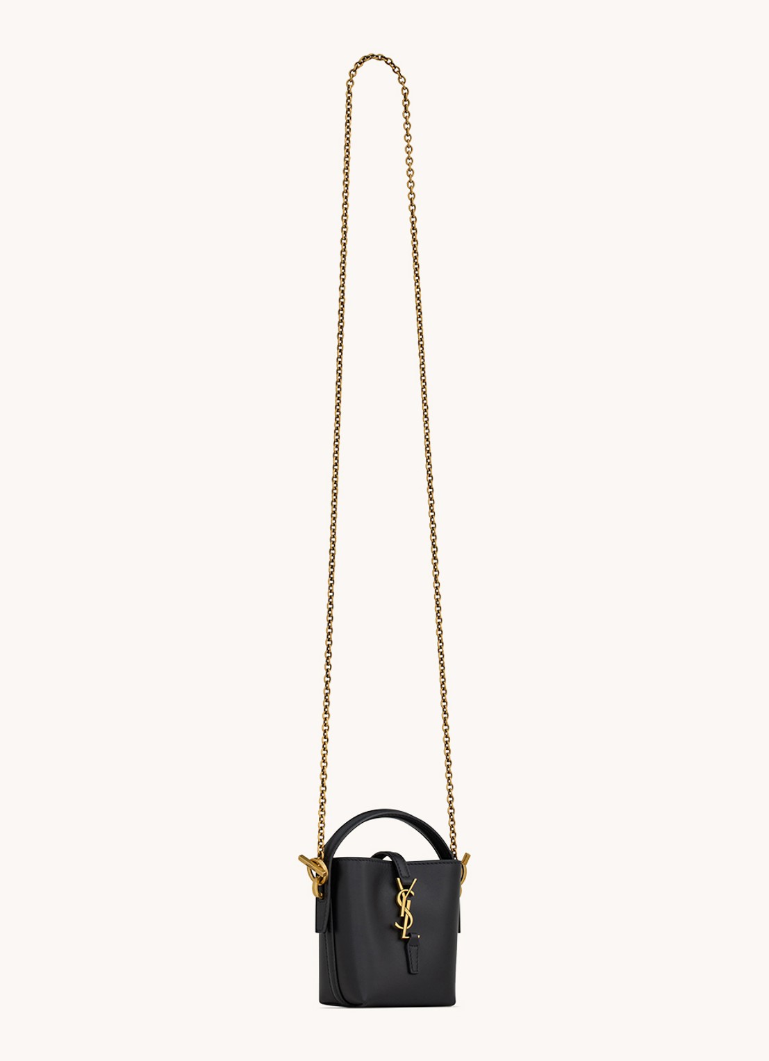 Saint Laurent Le 37 Micro crossbodytas van kalfsleer - detail 4 zwart