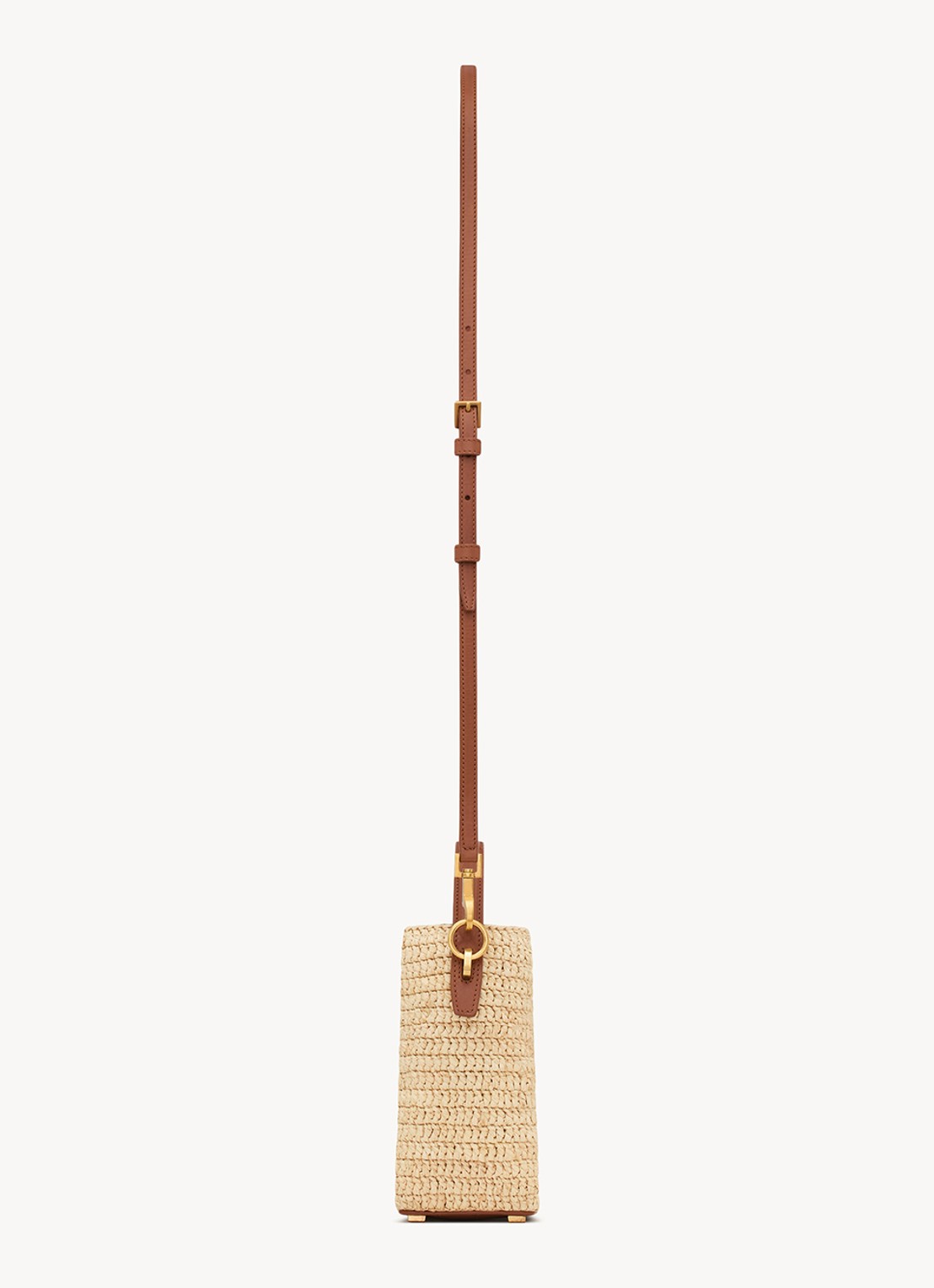 Saint Laurent Le 37 Mini handtas van raffia met kalfsleren details - detail 4 beige