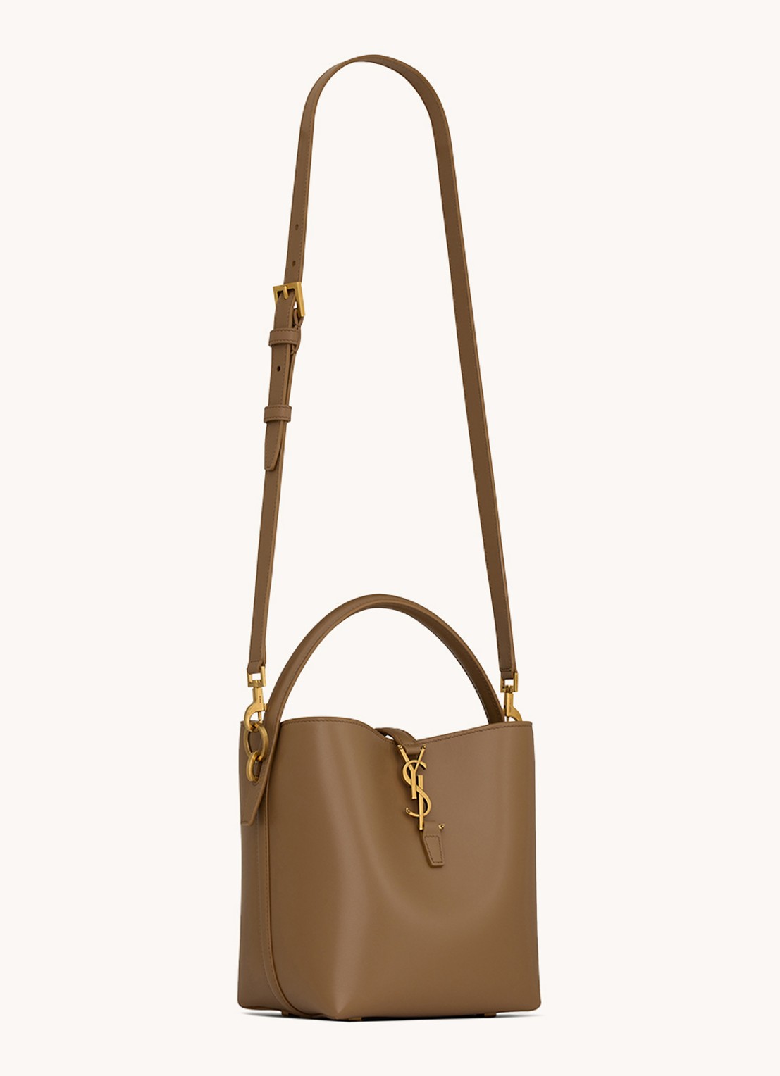 Saint Laurent Le 37 Small handtas van kalfsleer - detail 3 bruin